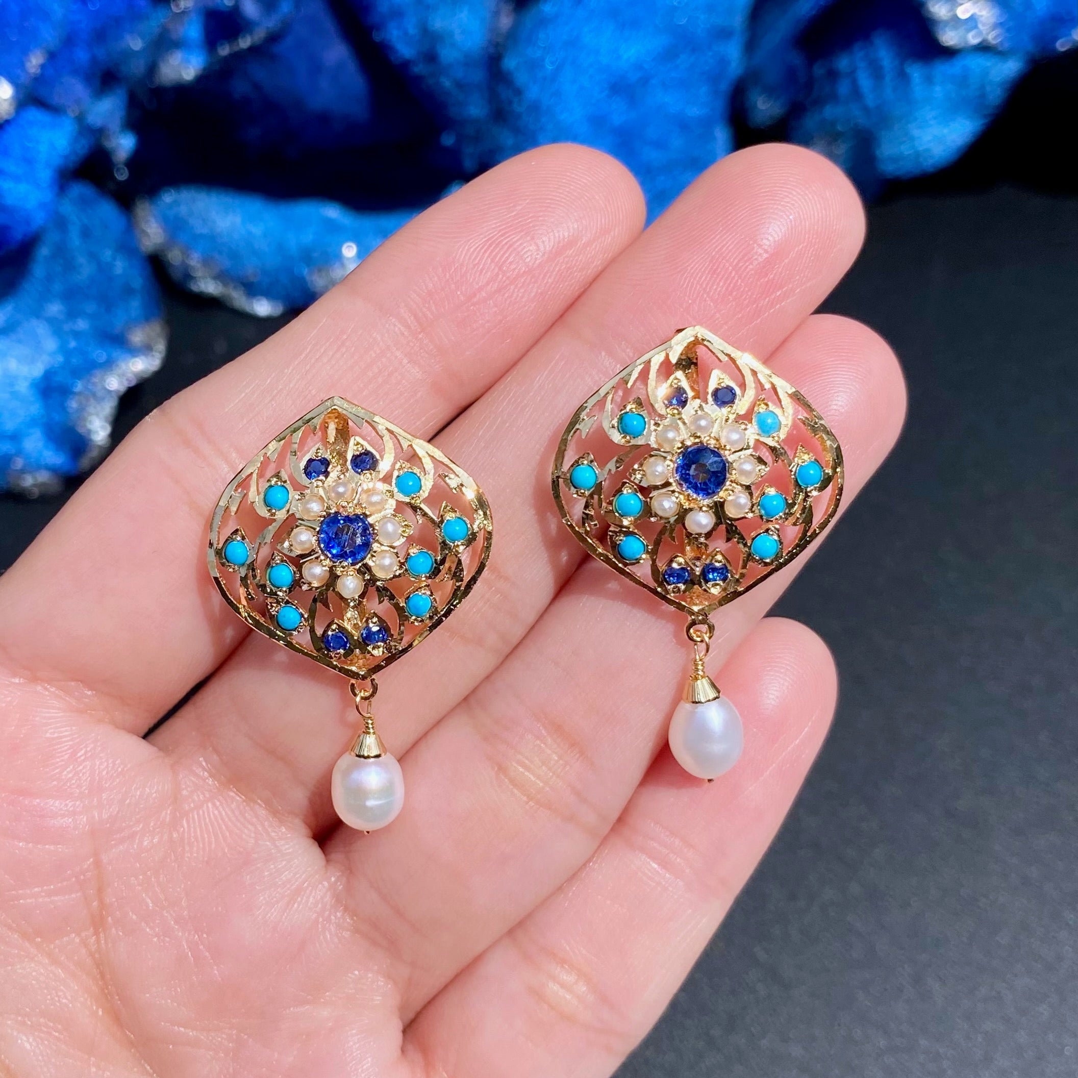 Unique Jadau Stud Earrings | Cute Tops for Girls | ER 601
