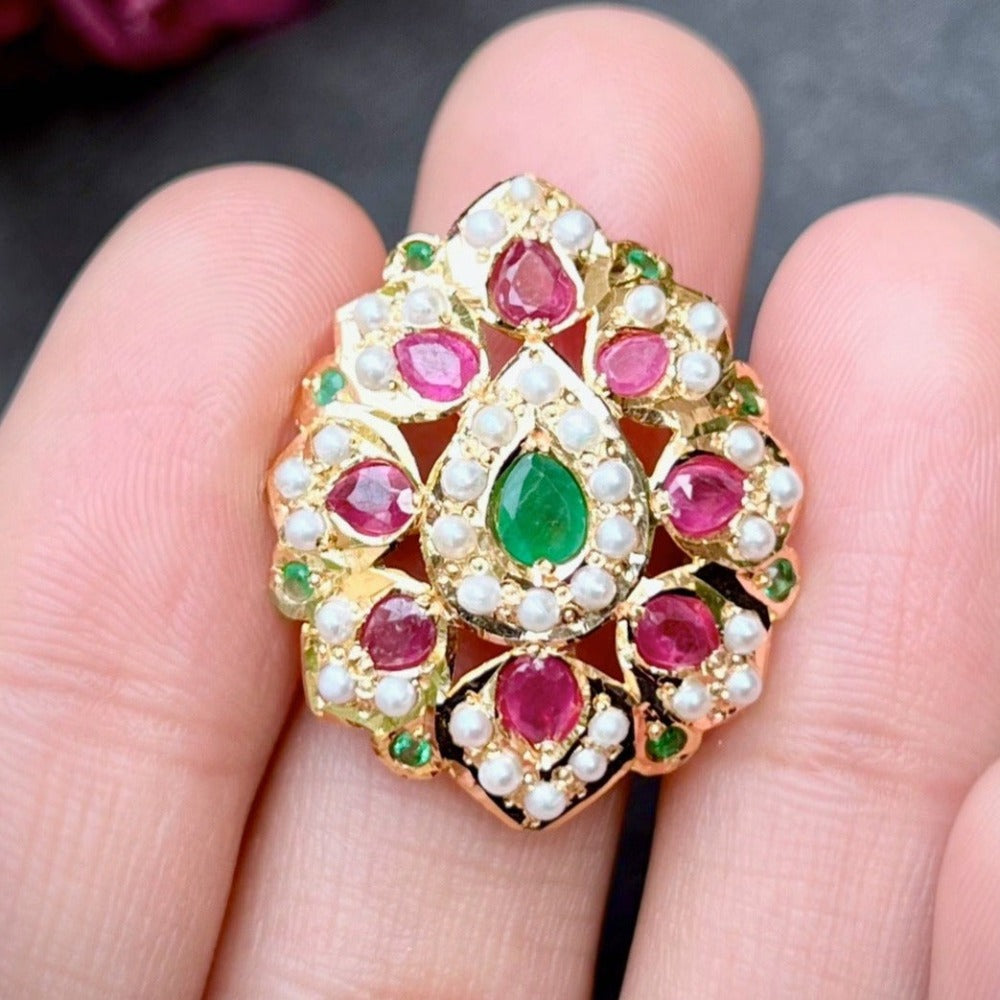 ruby emerald gold ring new jersey