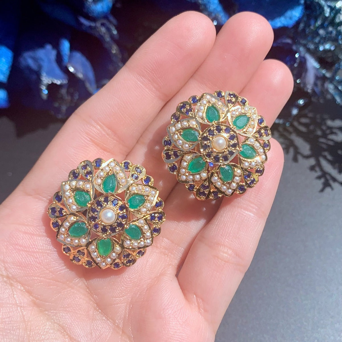 silver jadau tops gold plated