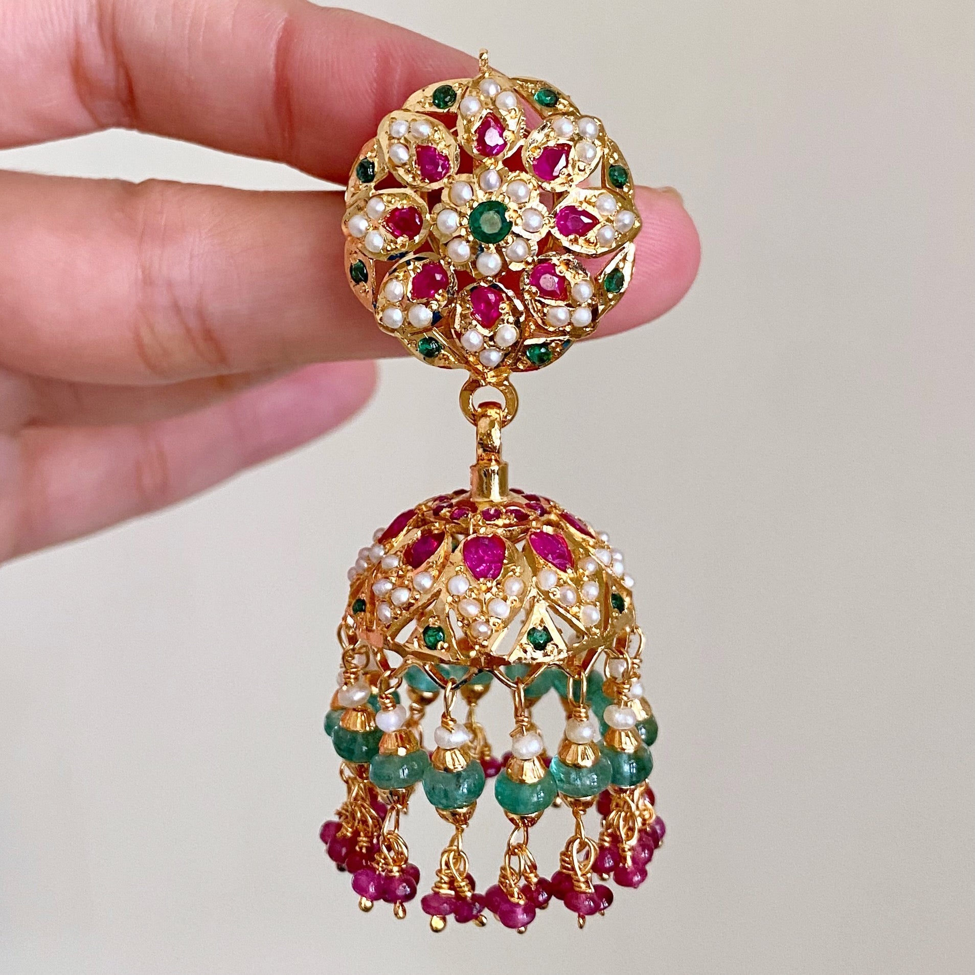 large statement indian jhumka earrings