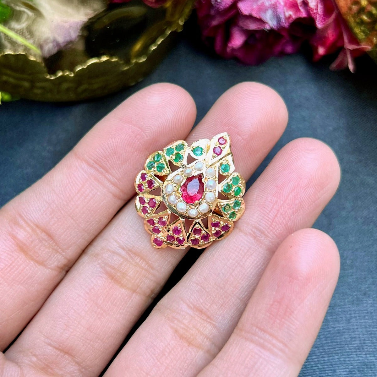 lightweight womens indian ring gold