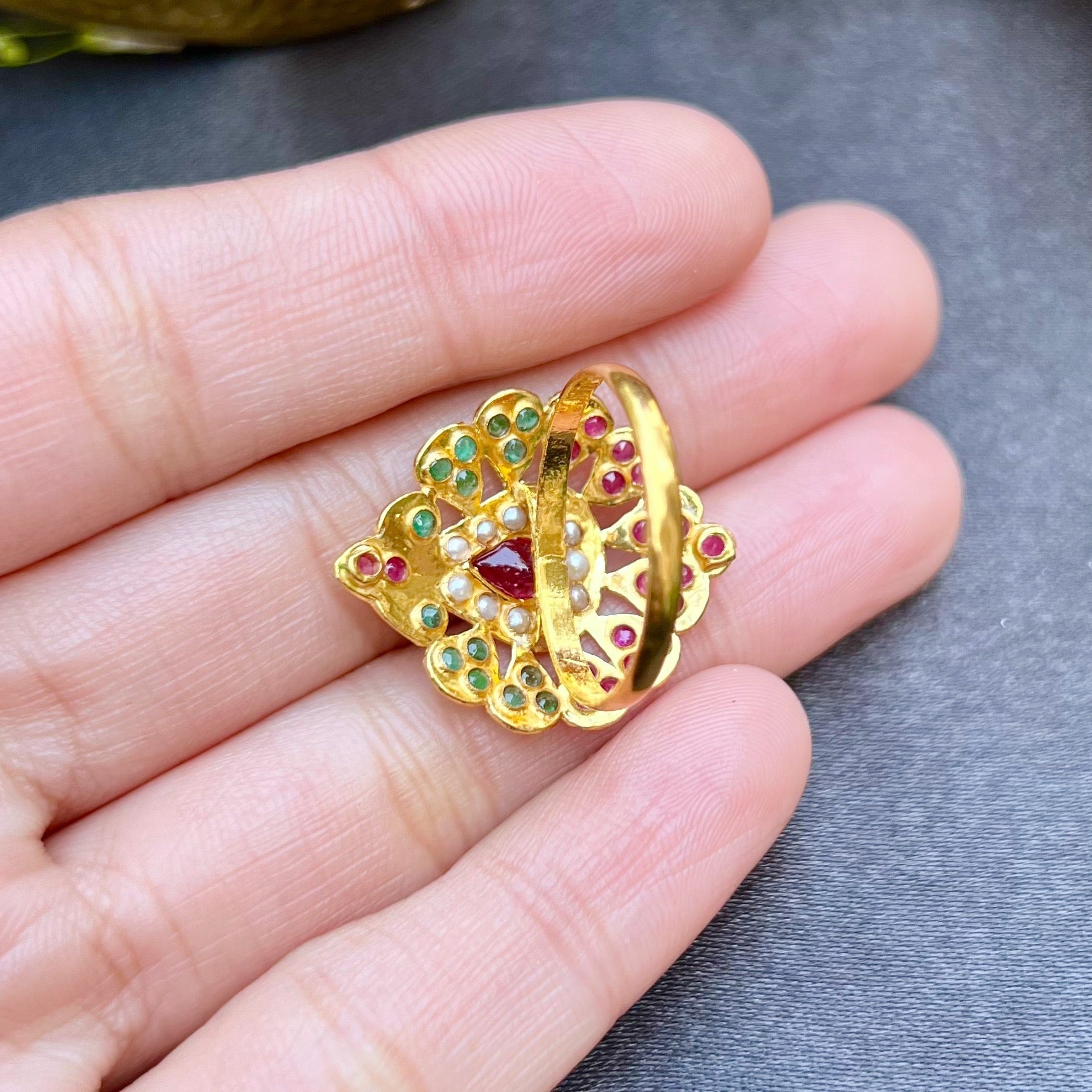 lightweight womens indian ring gold