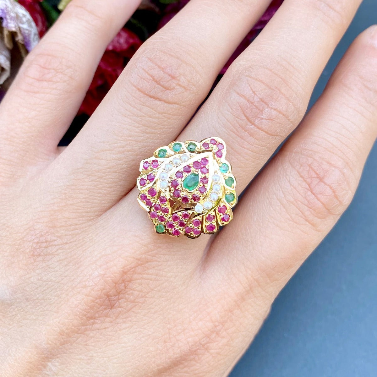 womens indian ring 22 carat gold