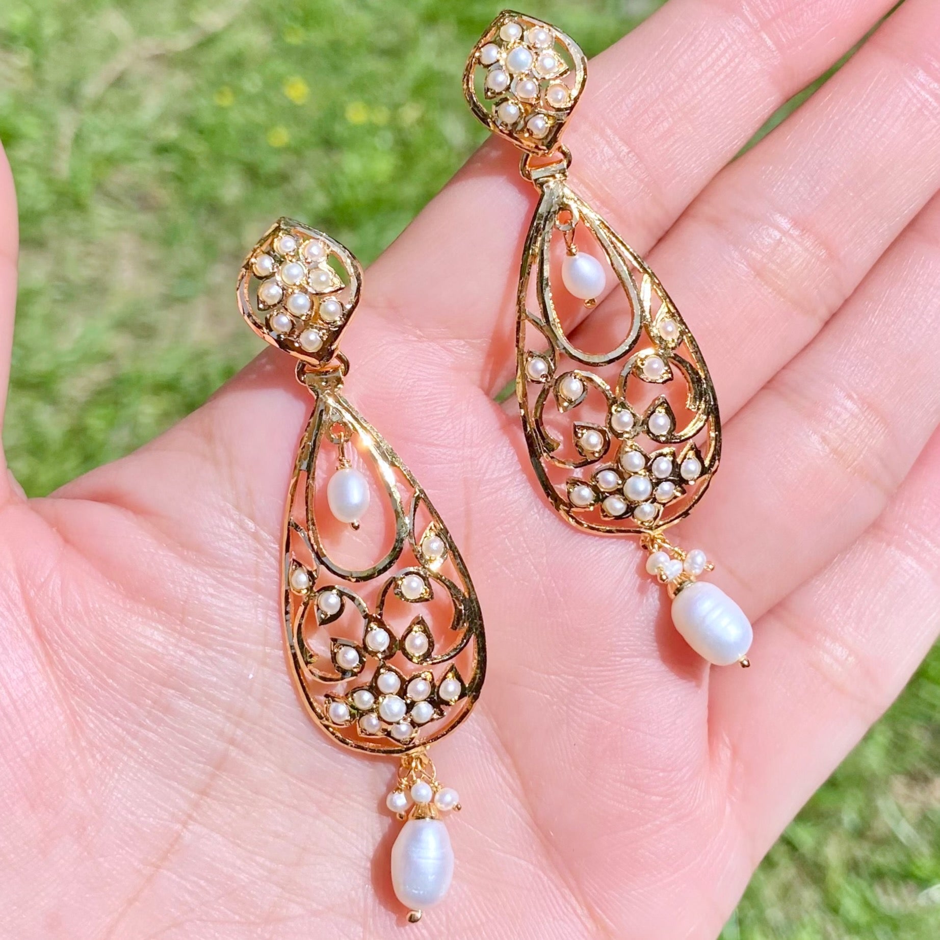 Cute Pearl Earrings | Gold Plated on Sterling Silver ER 611