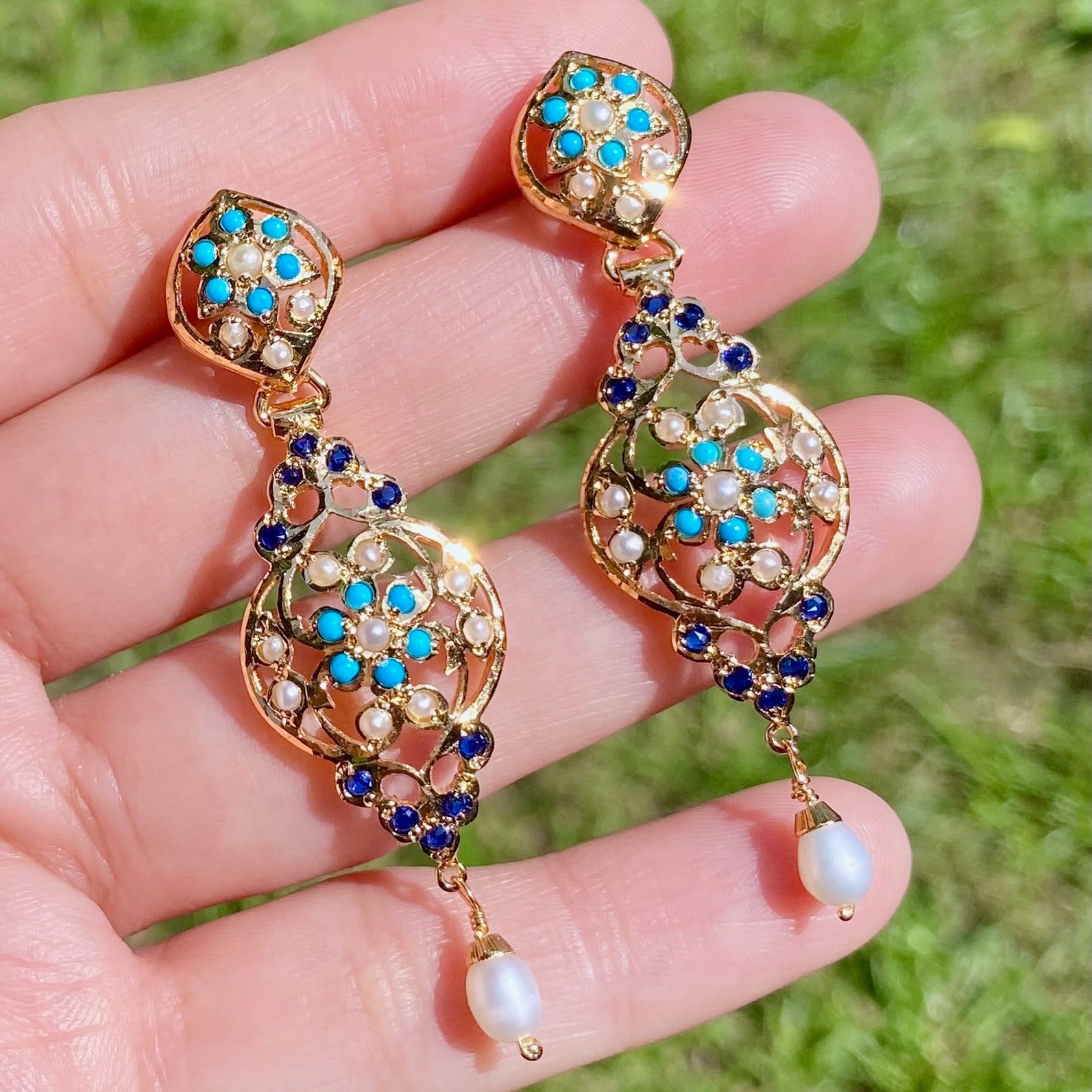 Cute Jadau Earrings for Girls & Women | Gold Plated on 925 Silver ER 623