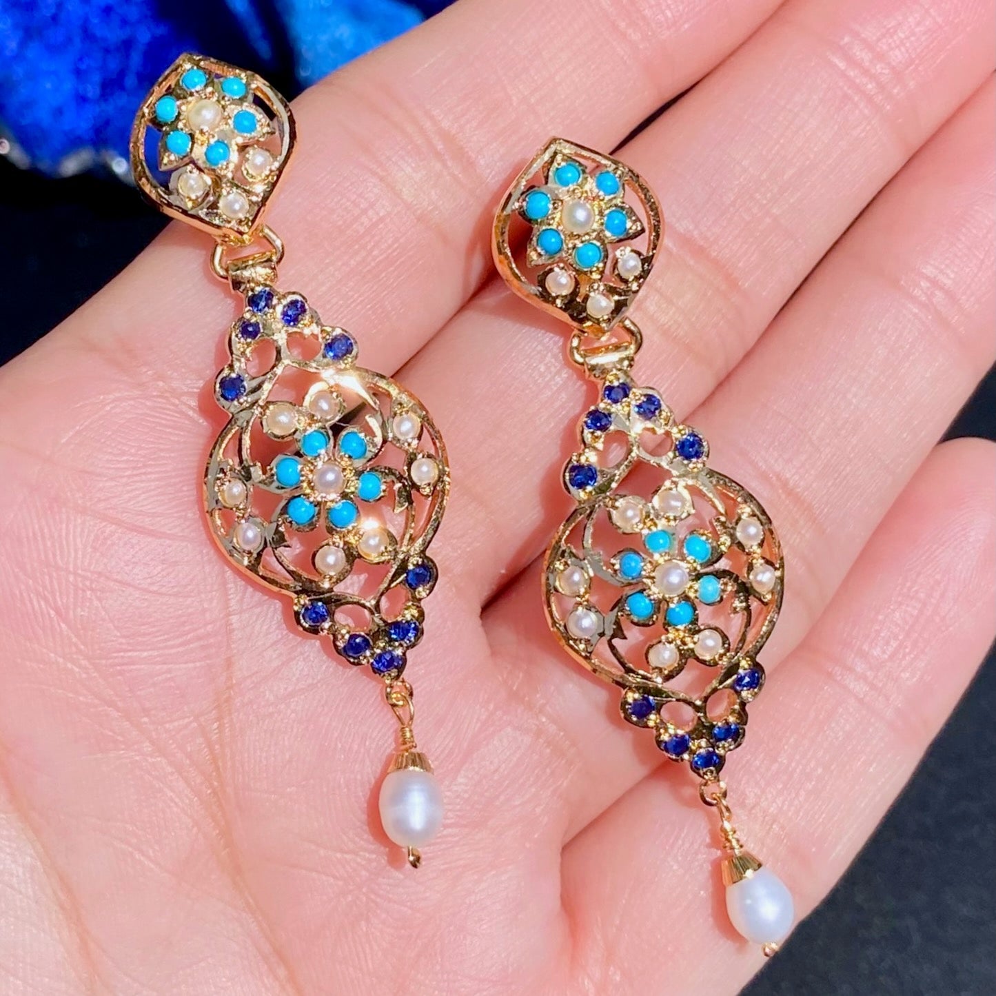 Cute Jadau Earrings for Girls & Women | Gold Plated on 925 Silver ER 623