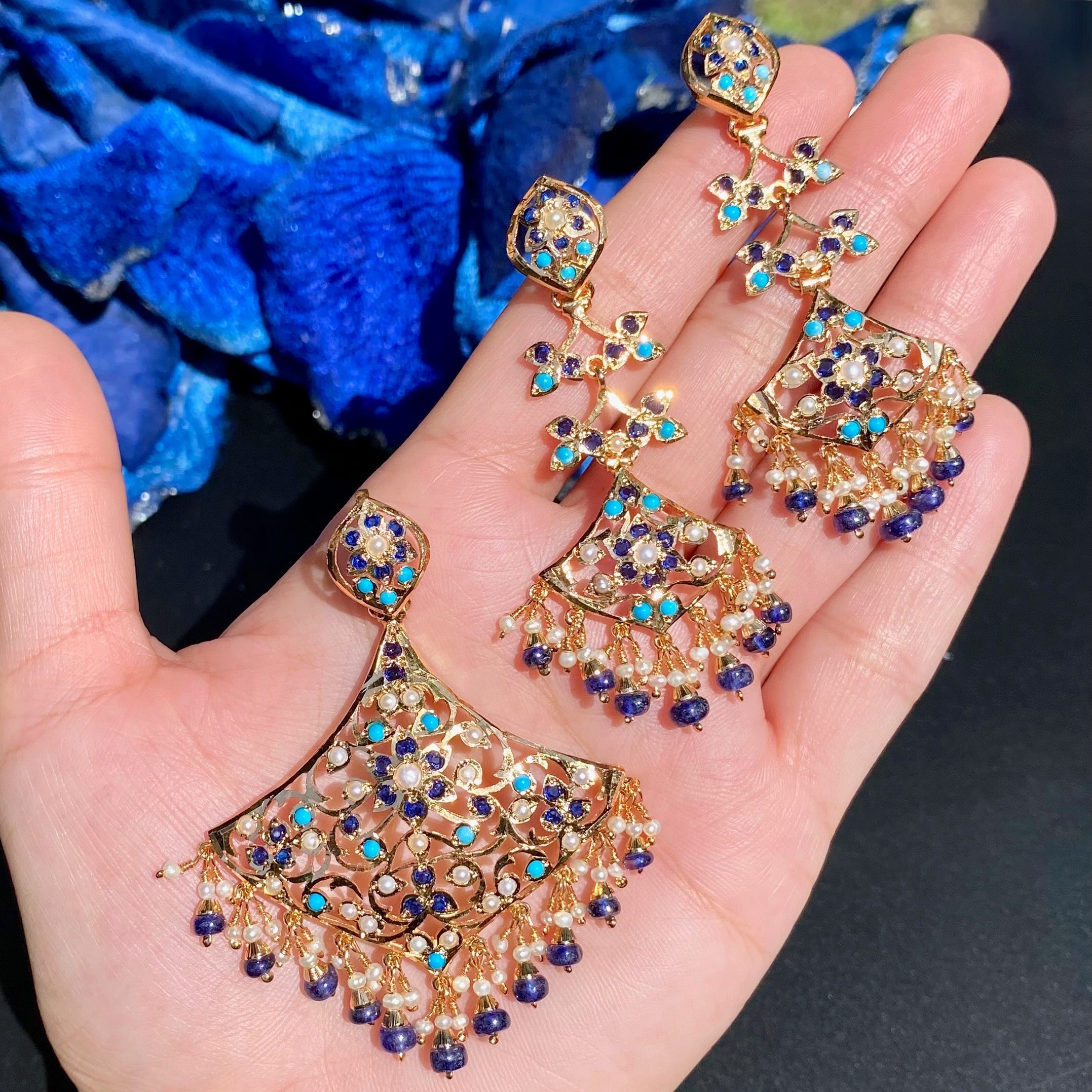 Indo Western Design Pendant Set | Premium Gold Plated Indian Silver Jewelry Online PS 131