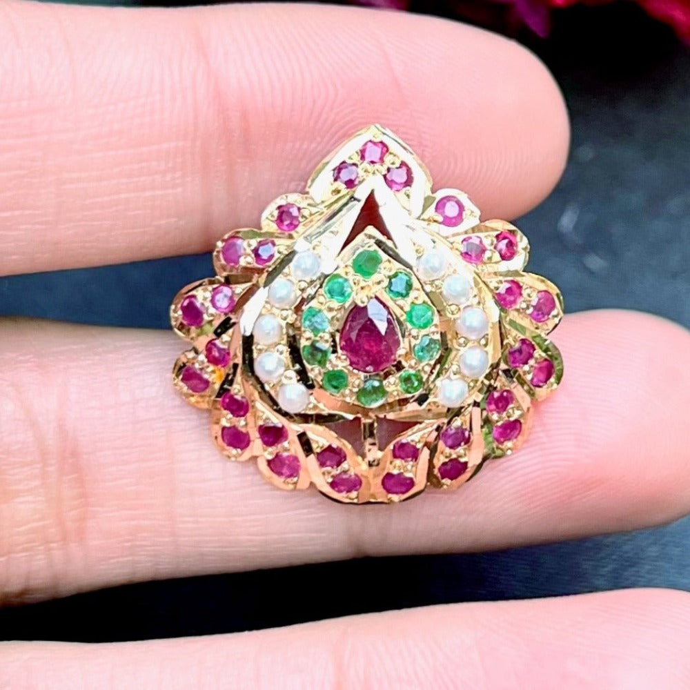 small jadau gold ring