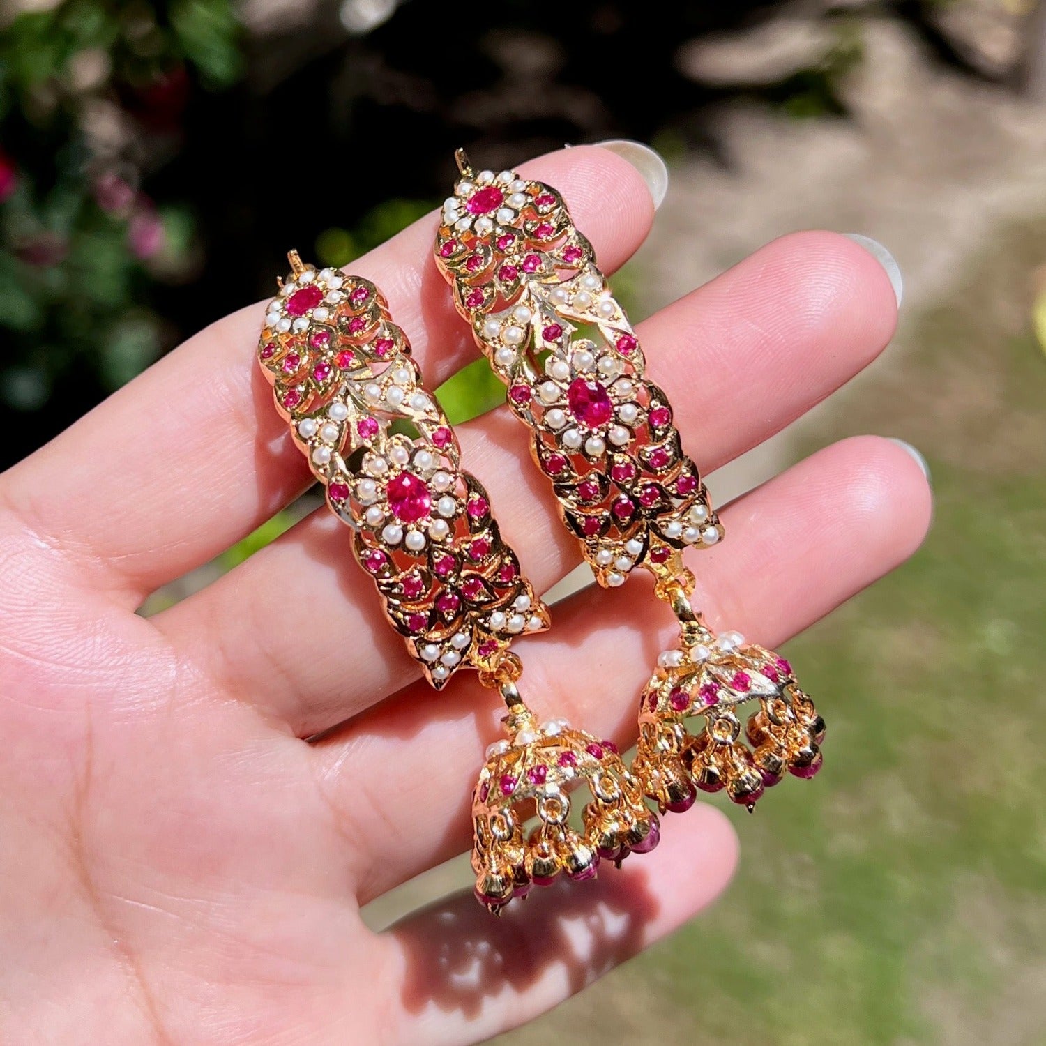 jadau jhumki earrings