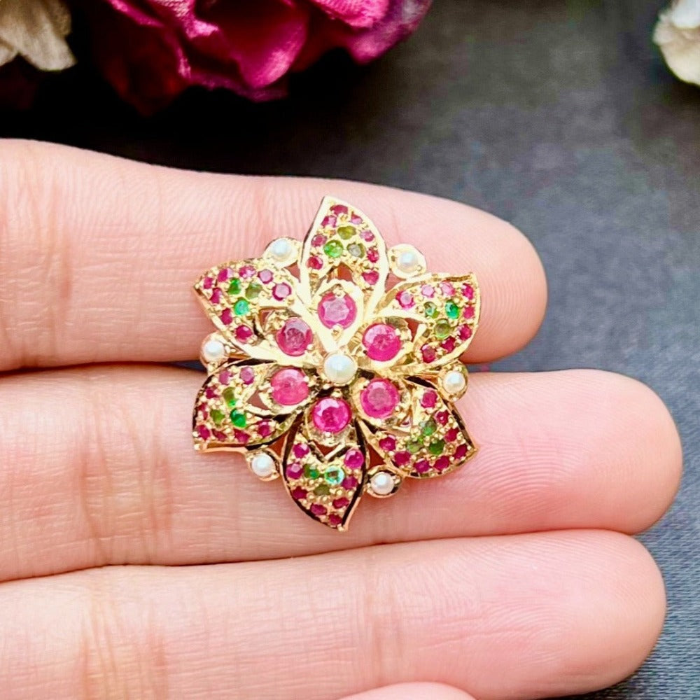 indian emerald gold ring