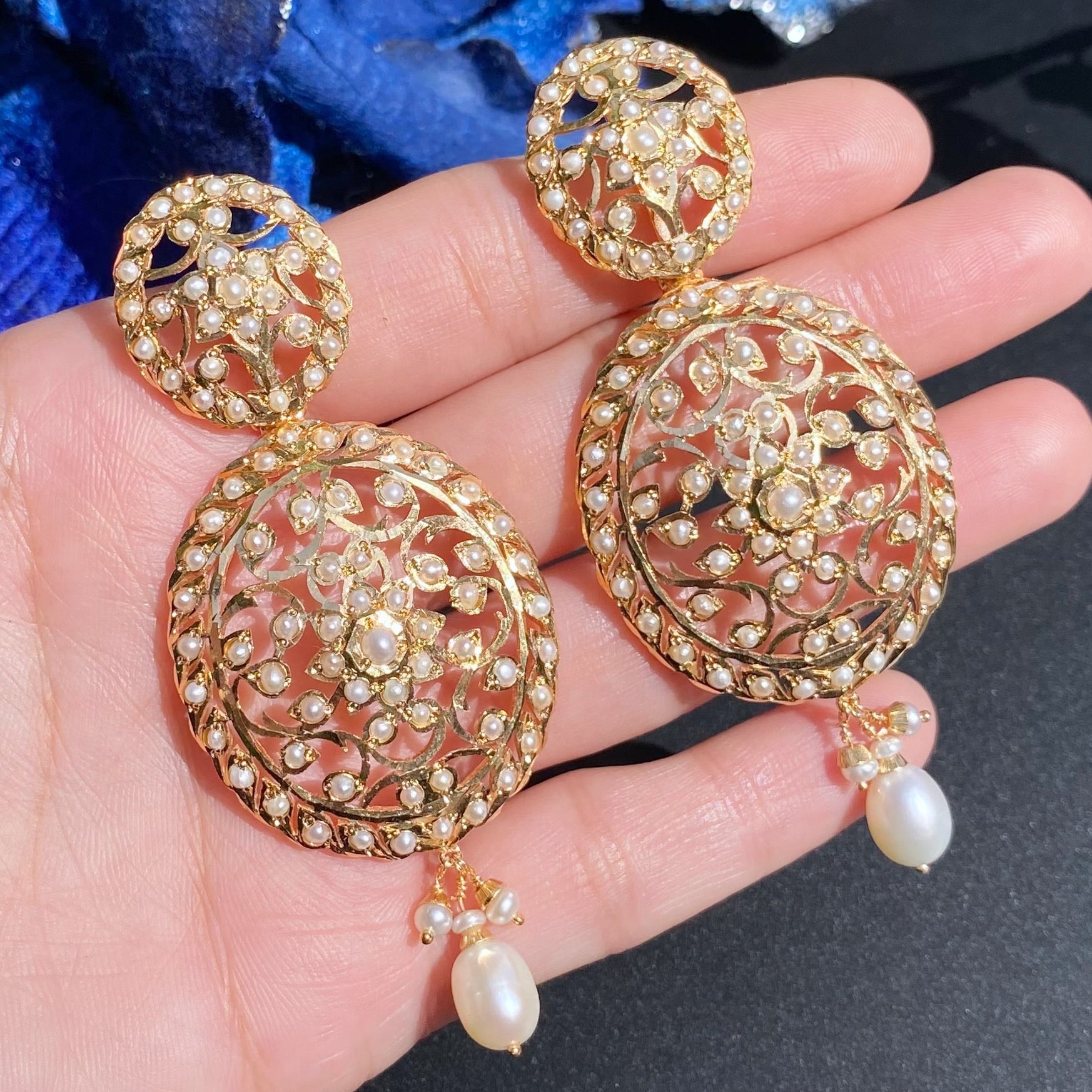 Antique Edwardian Styled Seed Pearl Earrings | Sterling Silver Base ER 613