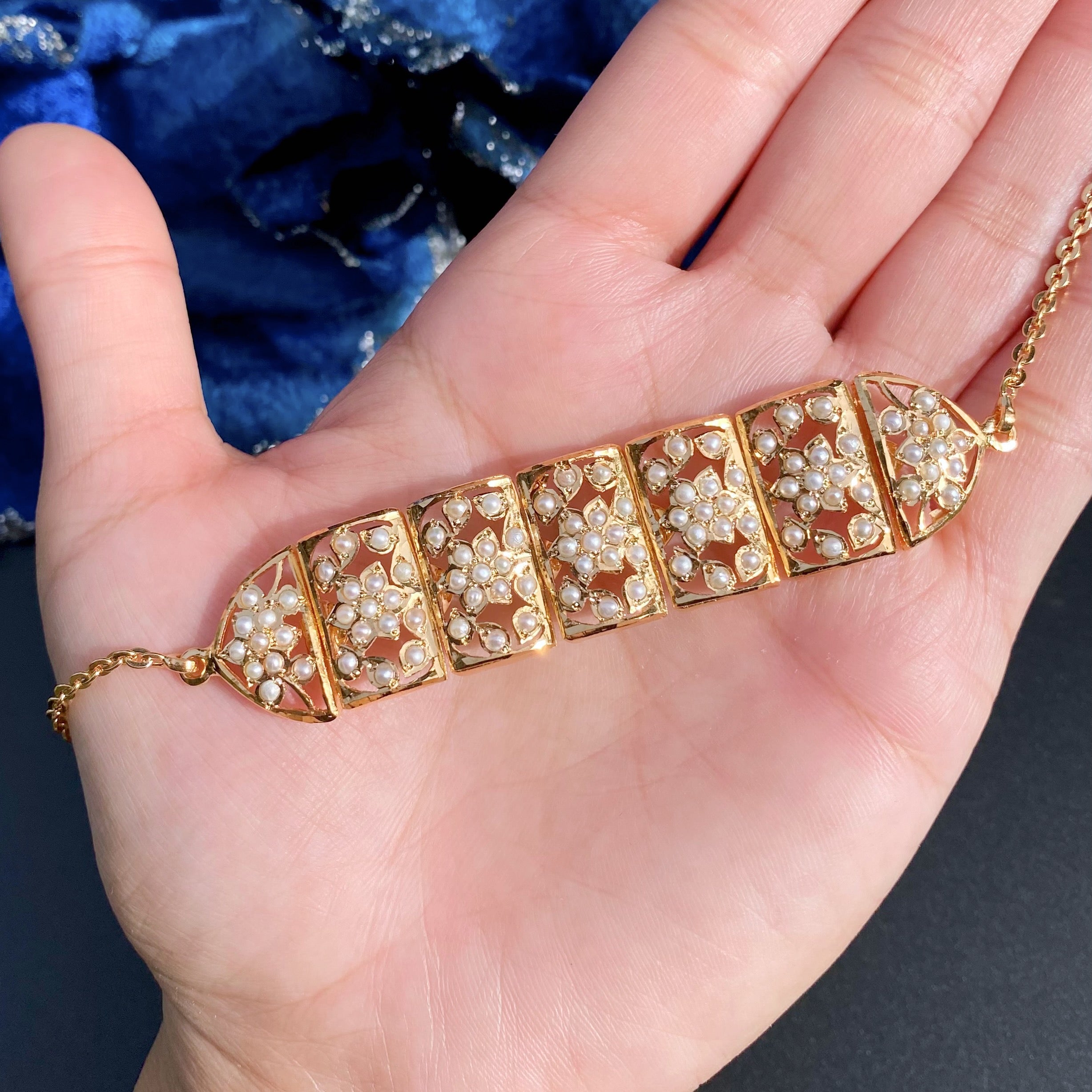 Single Pearl Bracelet for Women | Gold Plated Sterling Silver BG 142