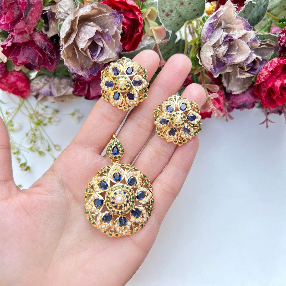 amritsari jadau in silver