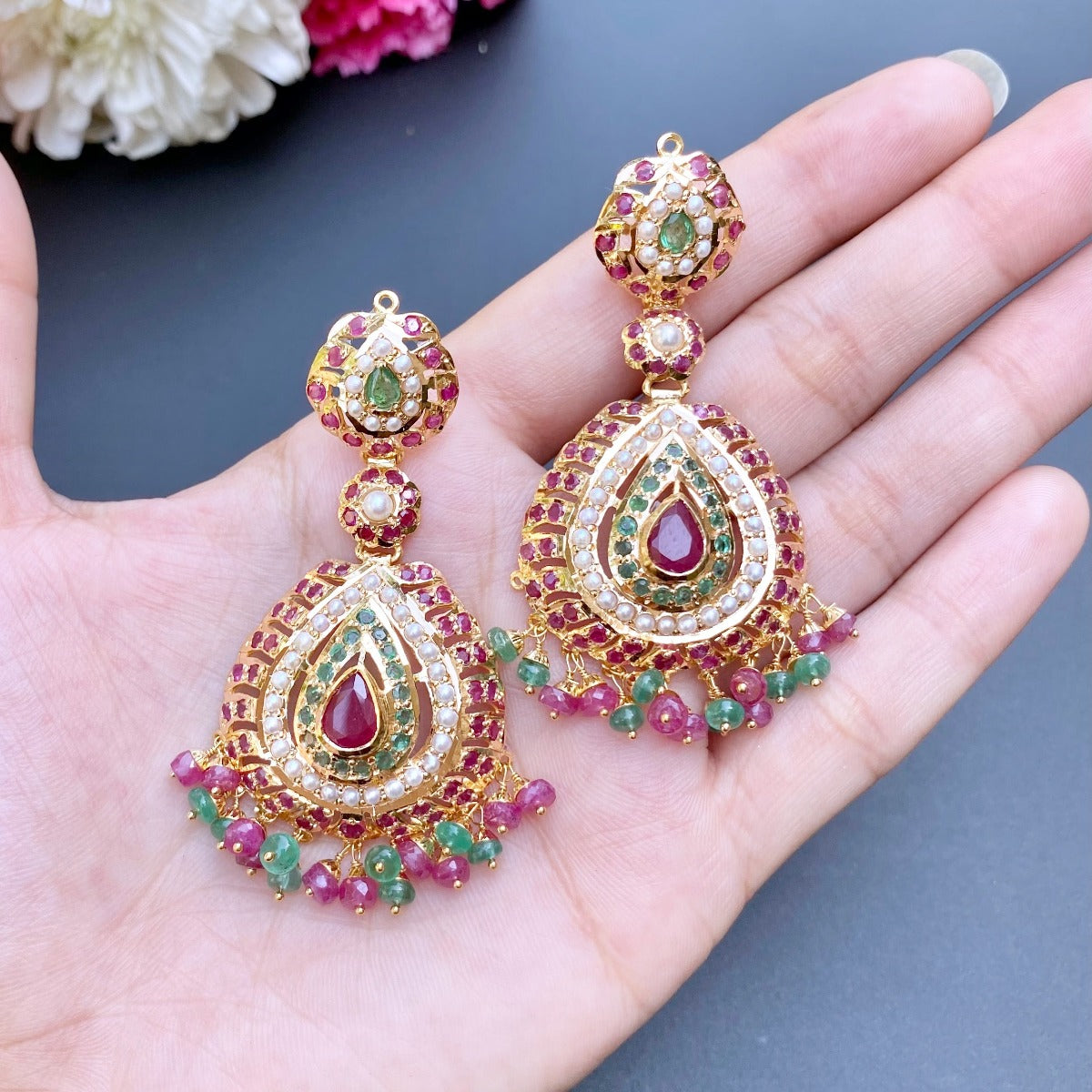 bridal rajasthani choker necklace set 22k gold