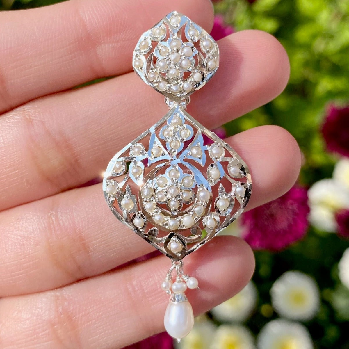 indian silver earrings