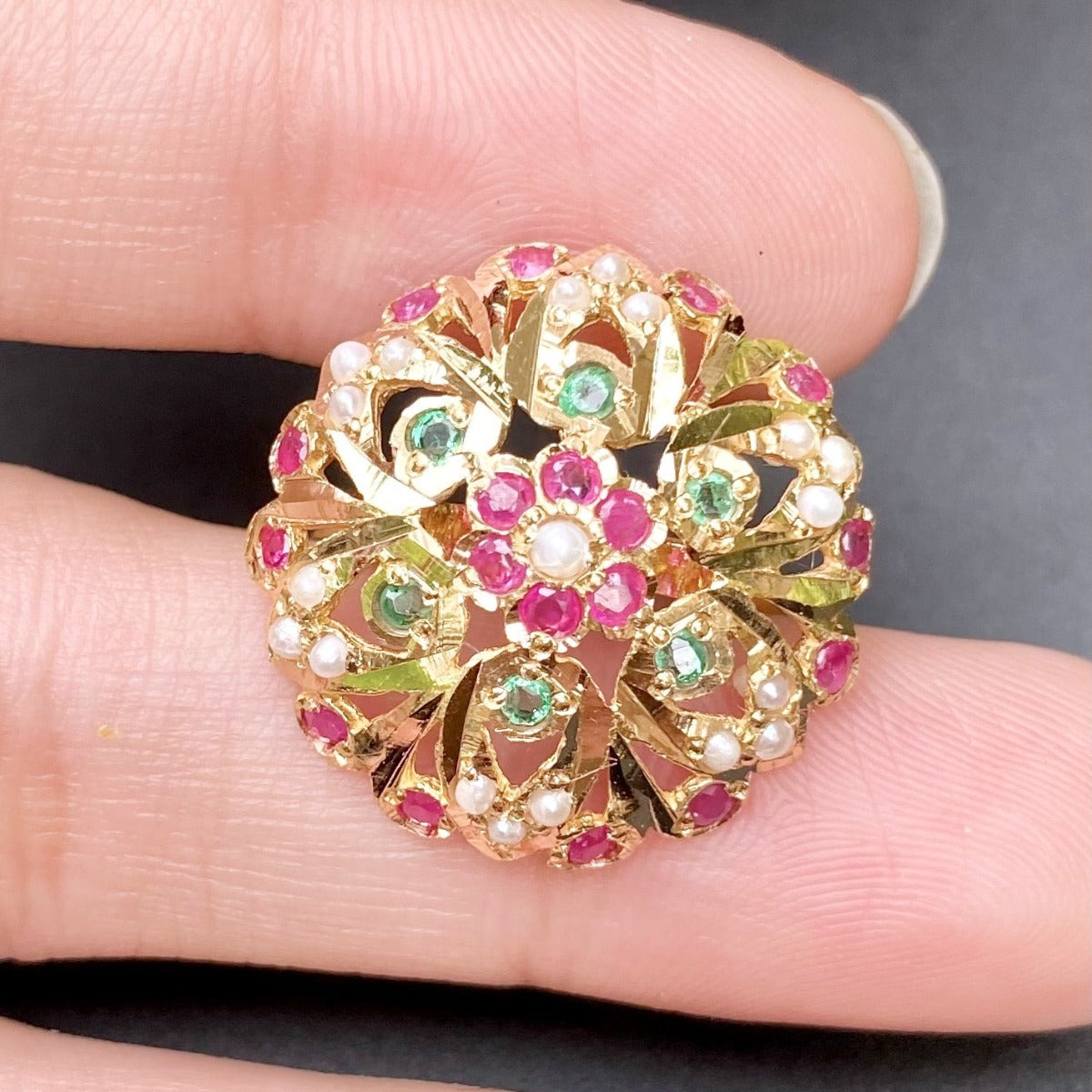 indian gold cocktail ring new york