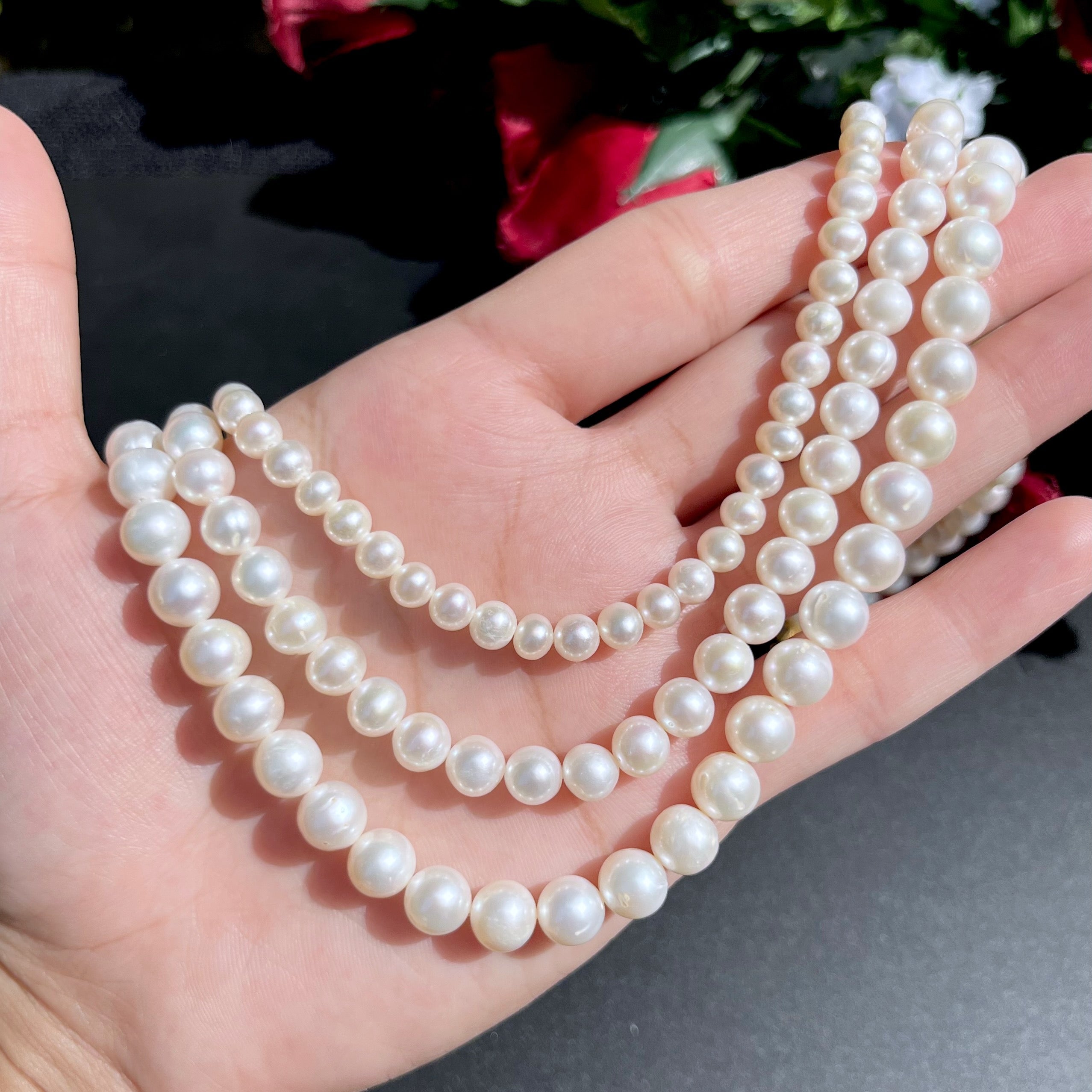 3 line pearl sring necklace pn 02