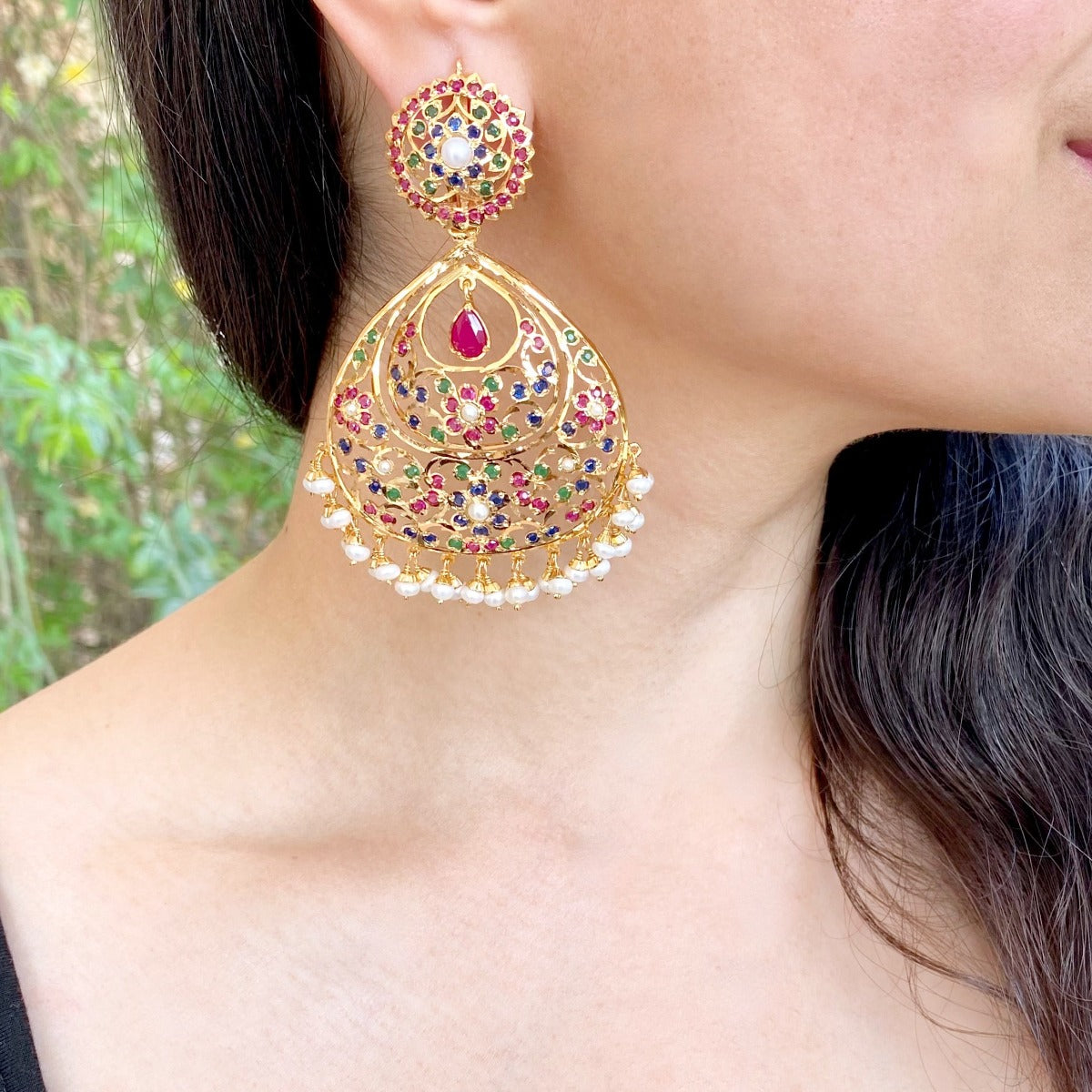 gold plated Hyderabadi design chandbali