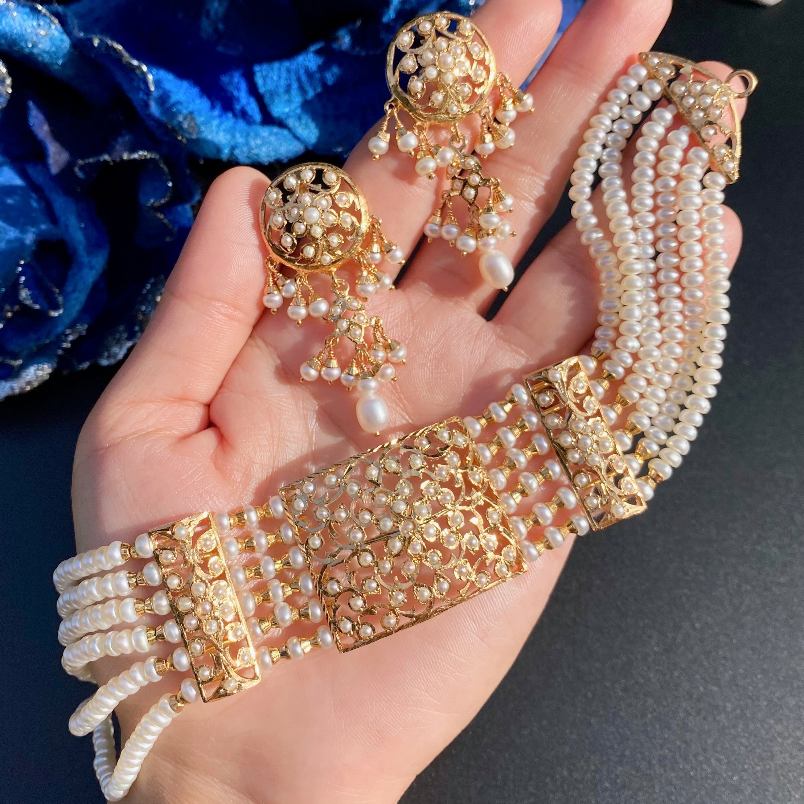 Classic Pearl Choker Set | Real Freshwater Pearls NS 428