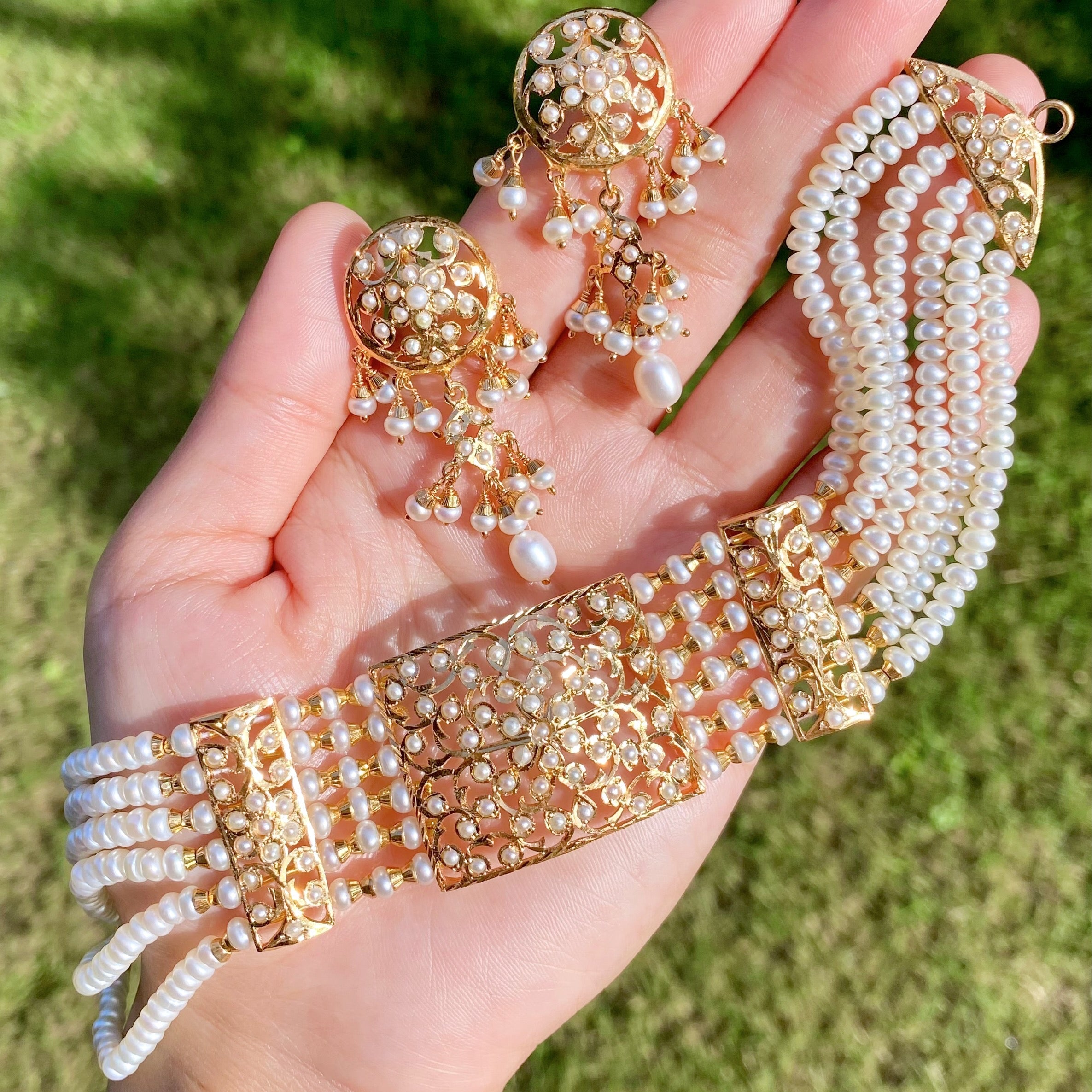 Classic Pearl Choker Set | Real Freshwater Pearls NS 428