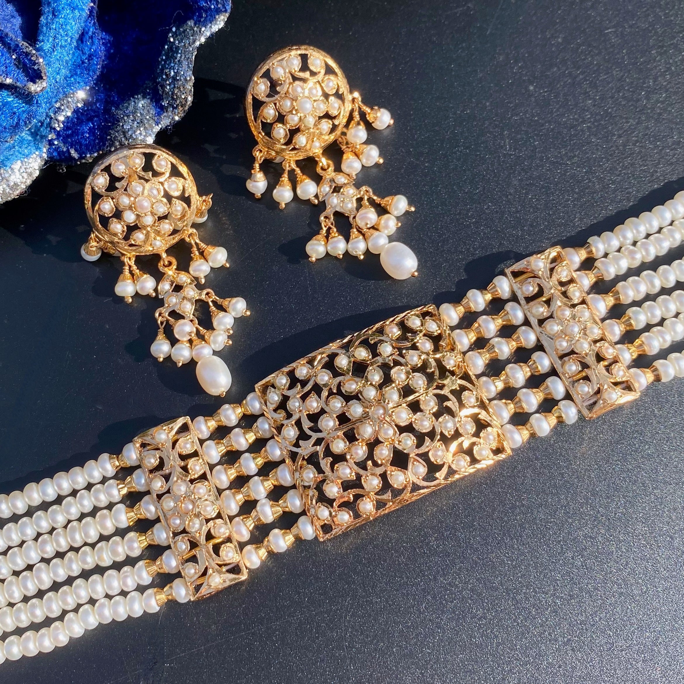 Classic Pearl Choker Set | Real Freshwater Pearls NS 428