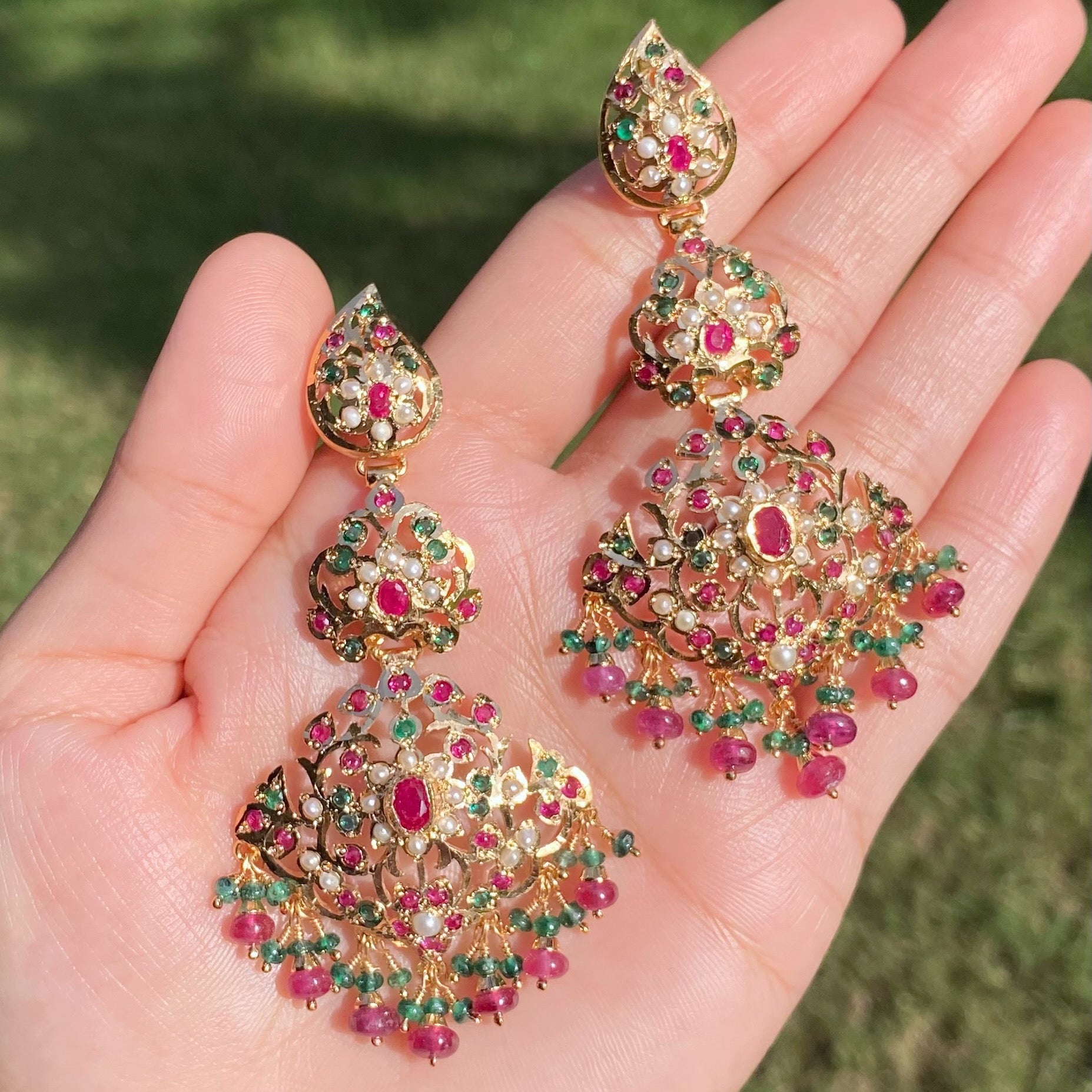 Classic Indian Necklace Set | Gold Plated on Silver NS 429