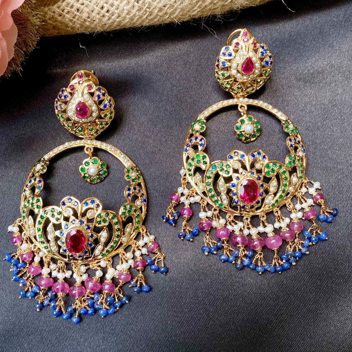 large jadau chandbali earrings