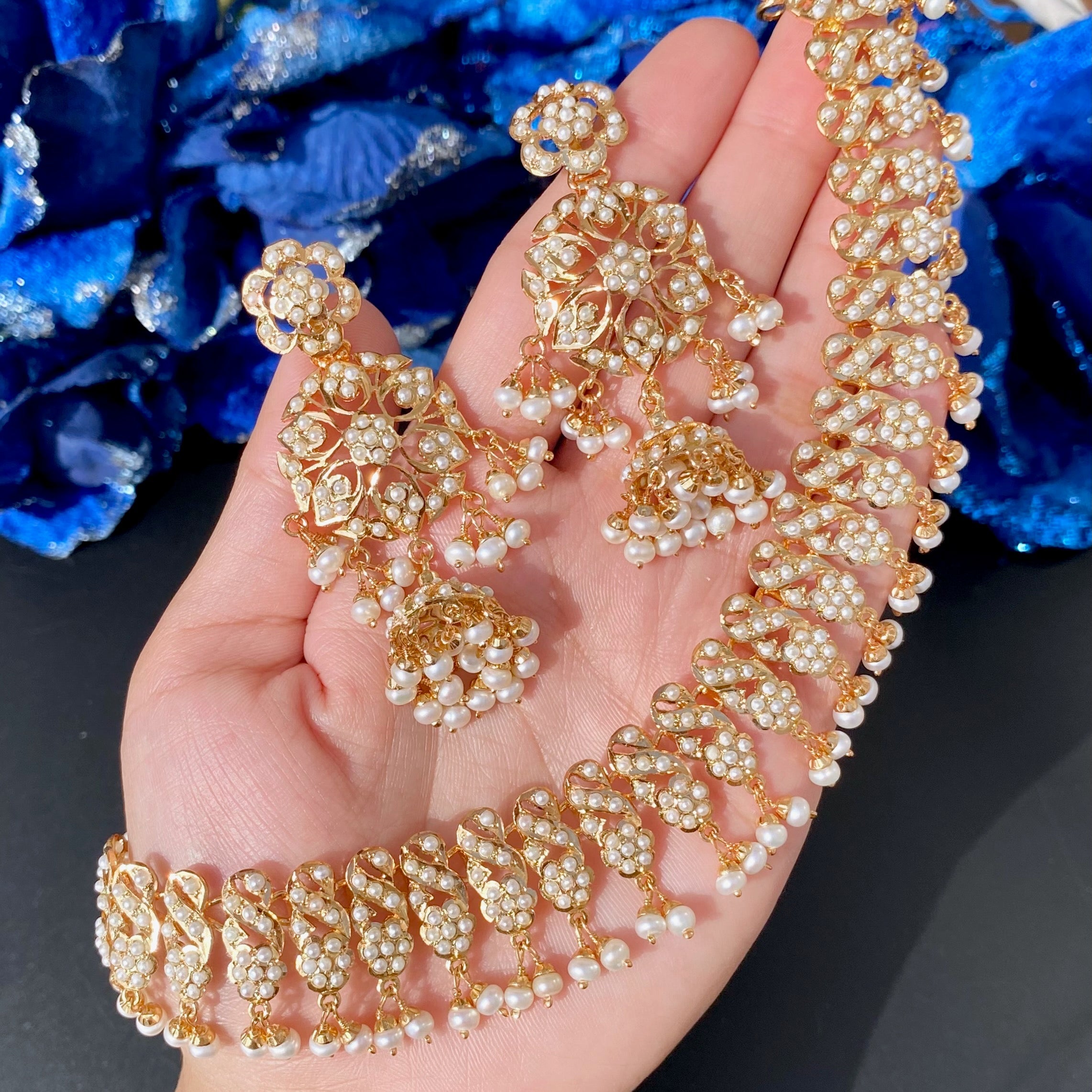 all pearls punjabi jadau set