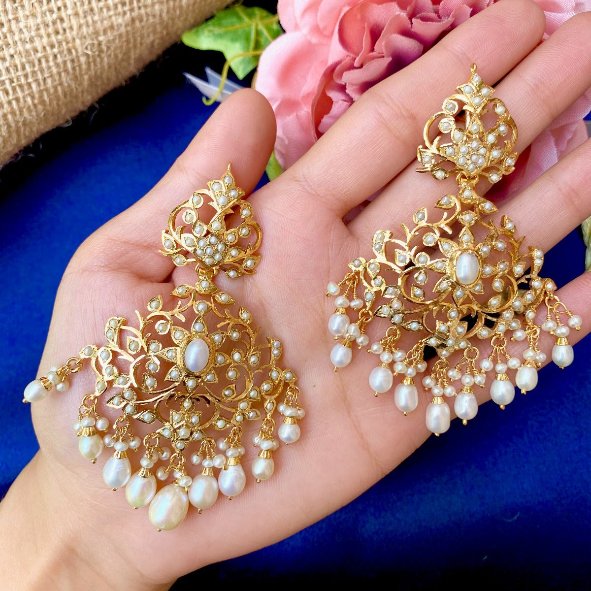 rajasthani aad choker set studded with pearla