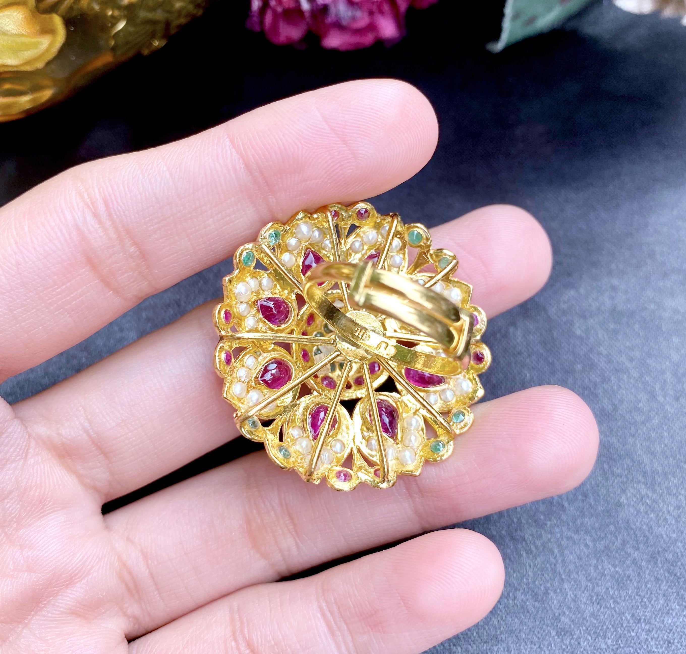 pakistani gold cocktail ring