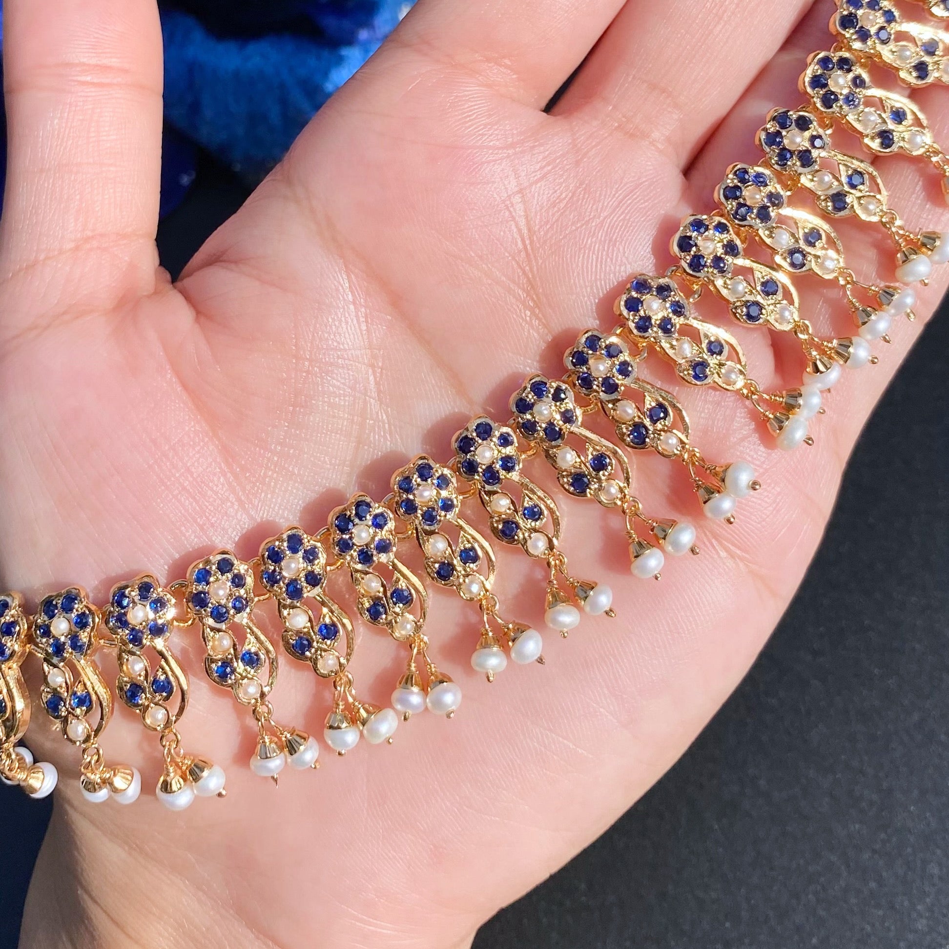 Classy Jadau Necklace Paired with Jhumkas | Gold Plated on Silver NS 437