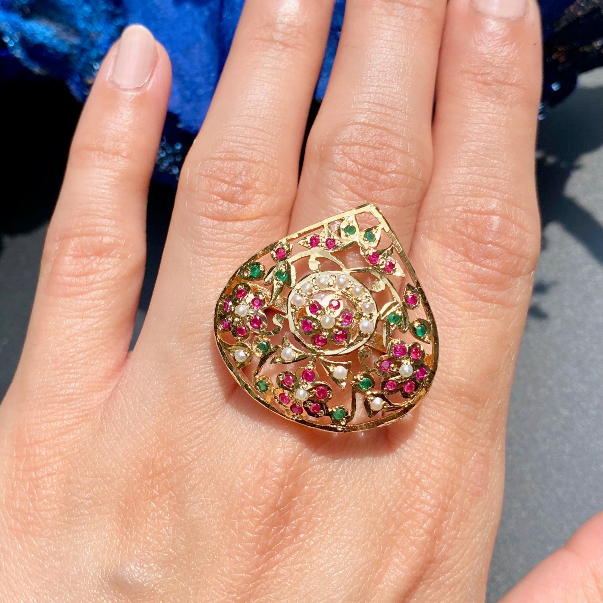 statement indian finger ring for women