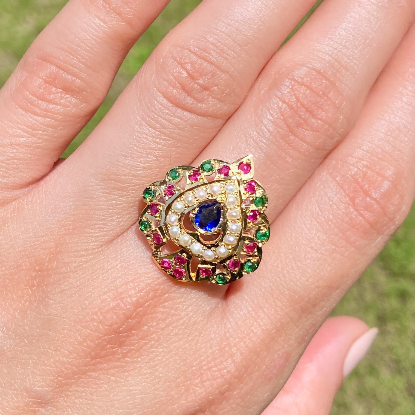 multicolored finger ring for women