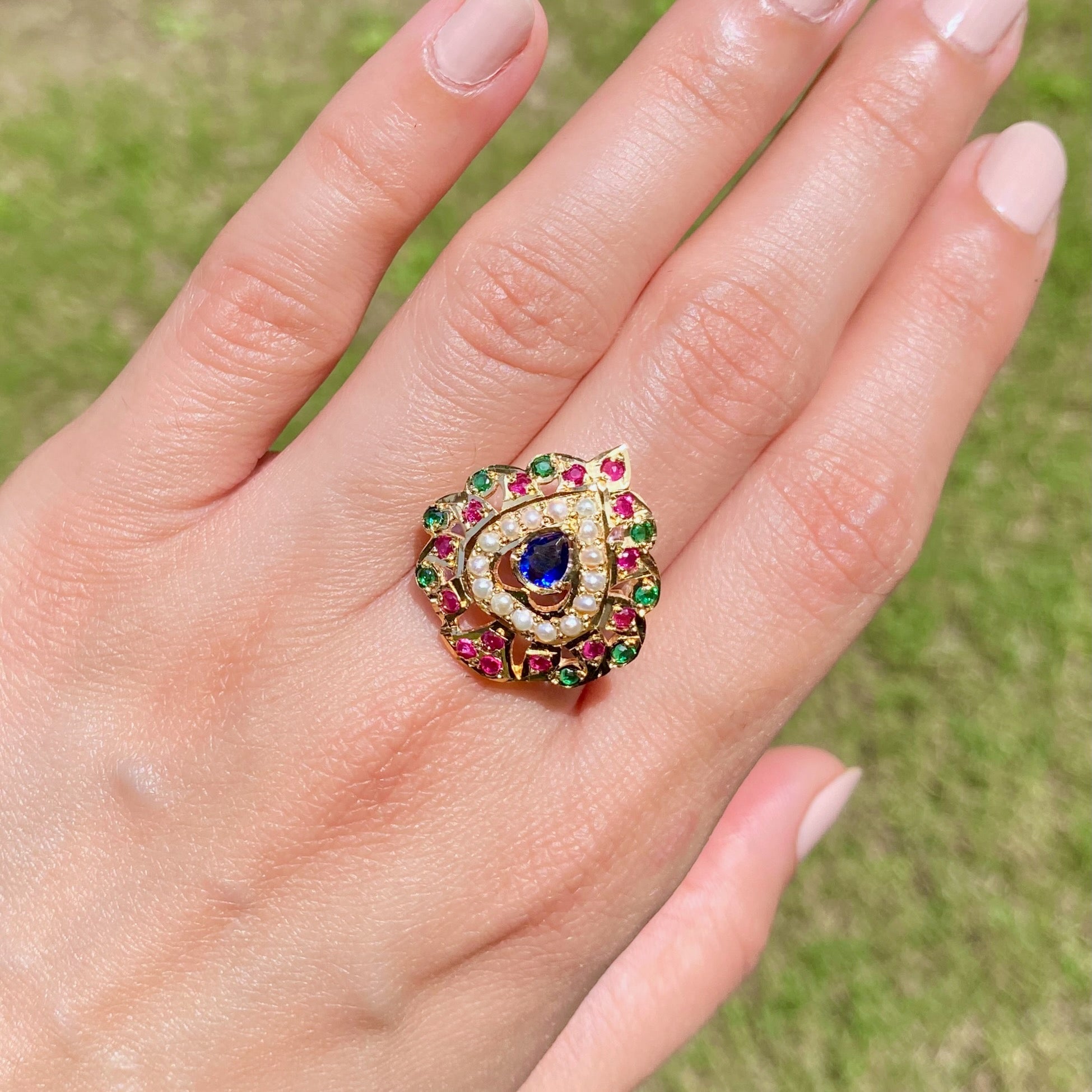 multicolored finger ring for women