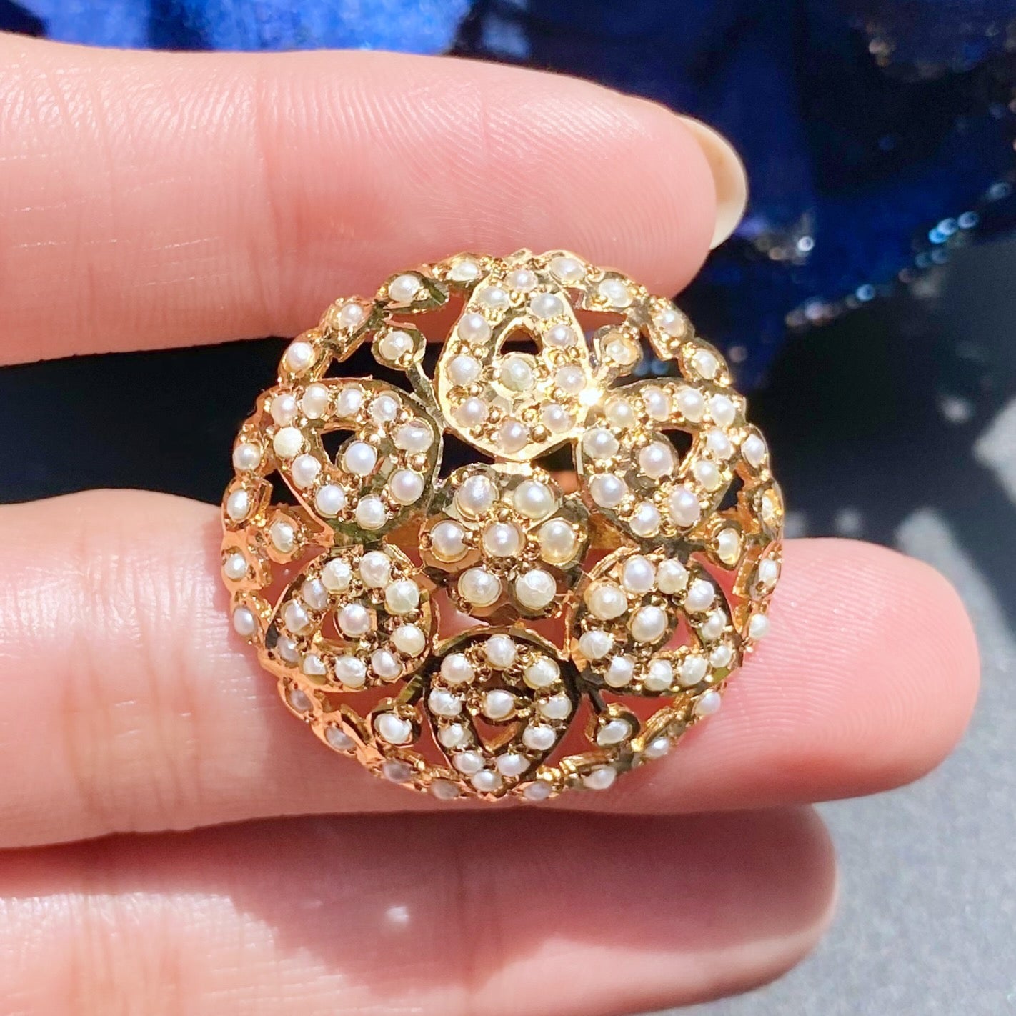 pearl indian finger ring for women