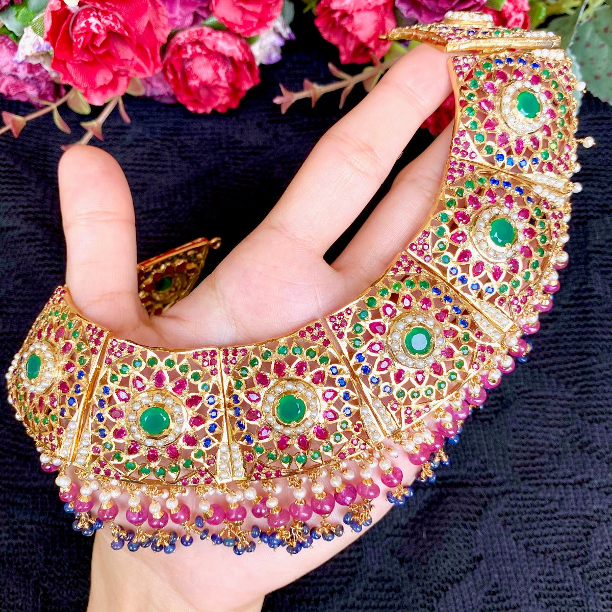 broad and heavy necklace set for indian brides
