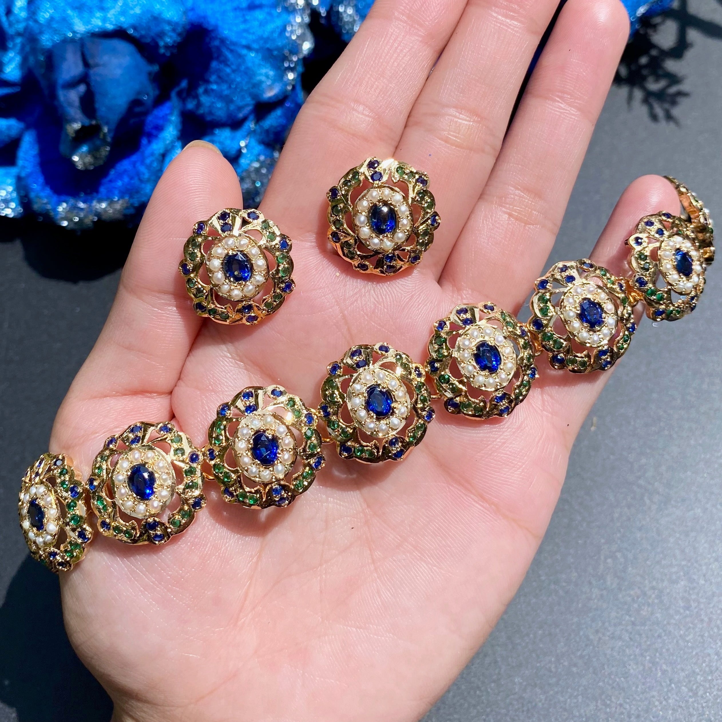 pakistani jadau choker with studs