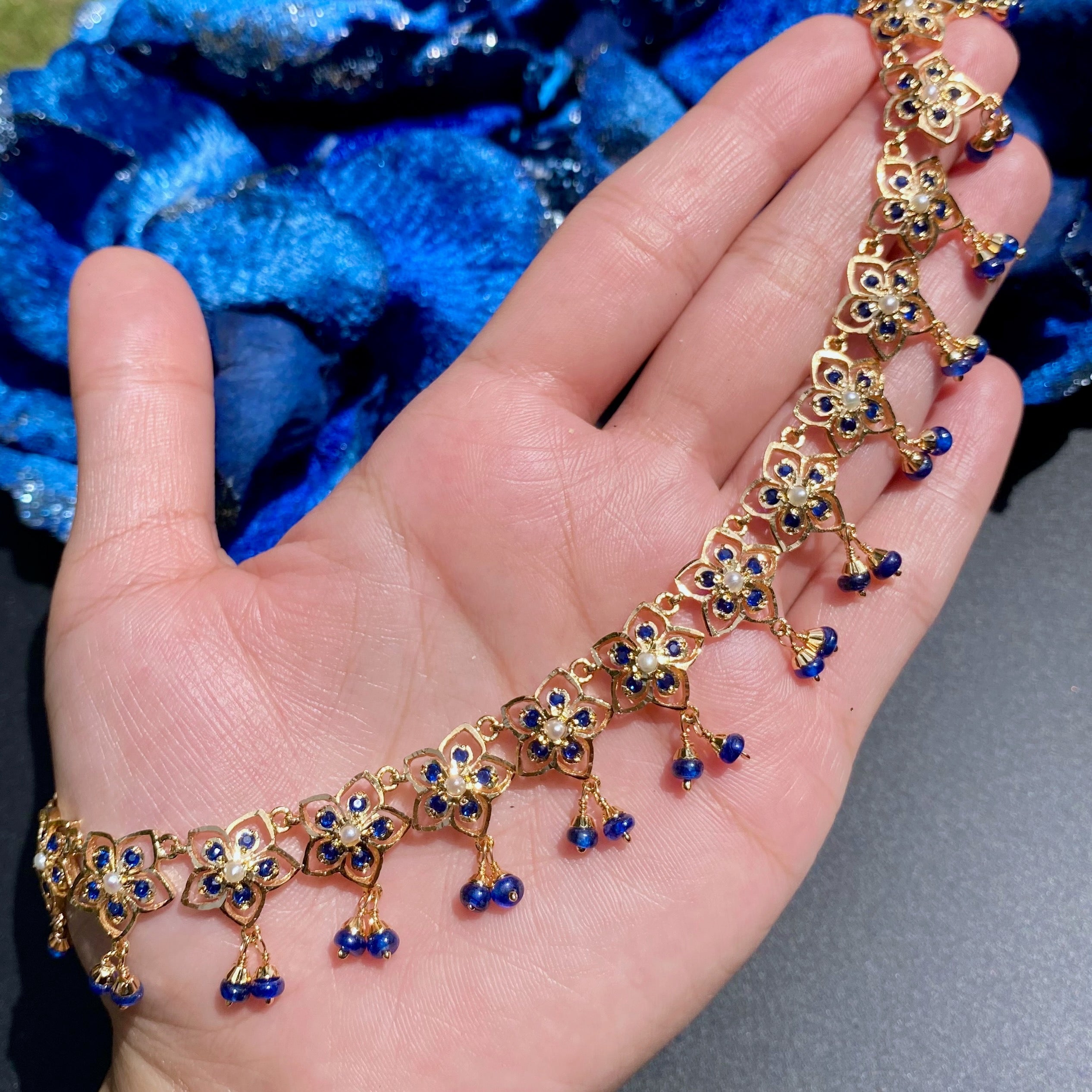 neelam necklace silver gold plated