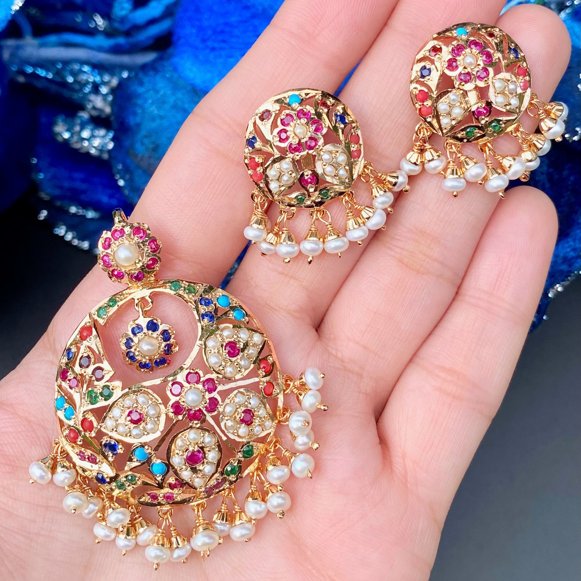indian navaratna pendant set