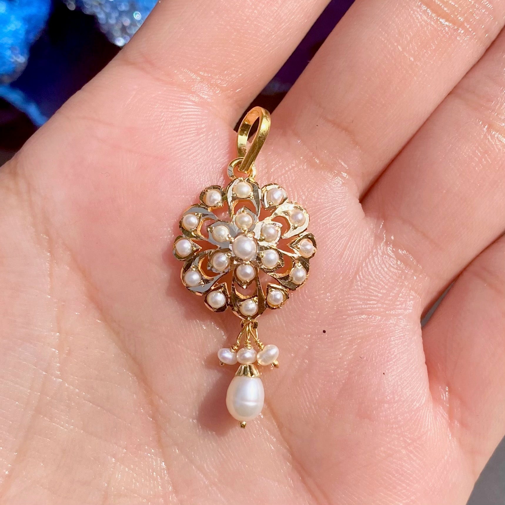 pearl pendant in 22k gold gp 011