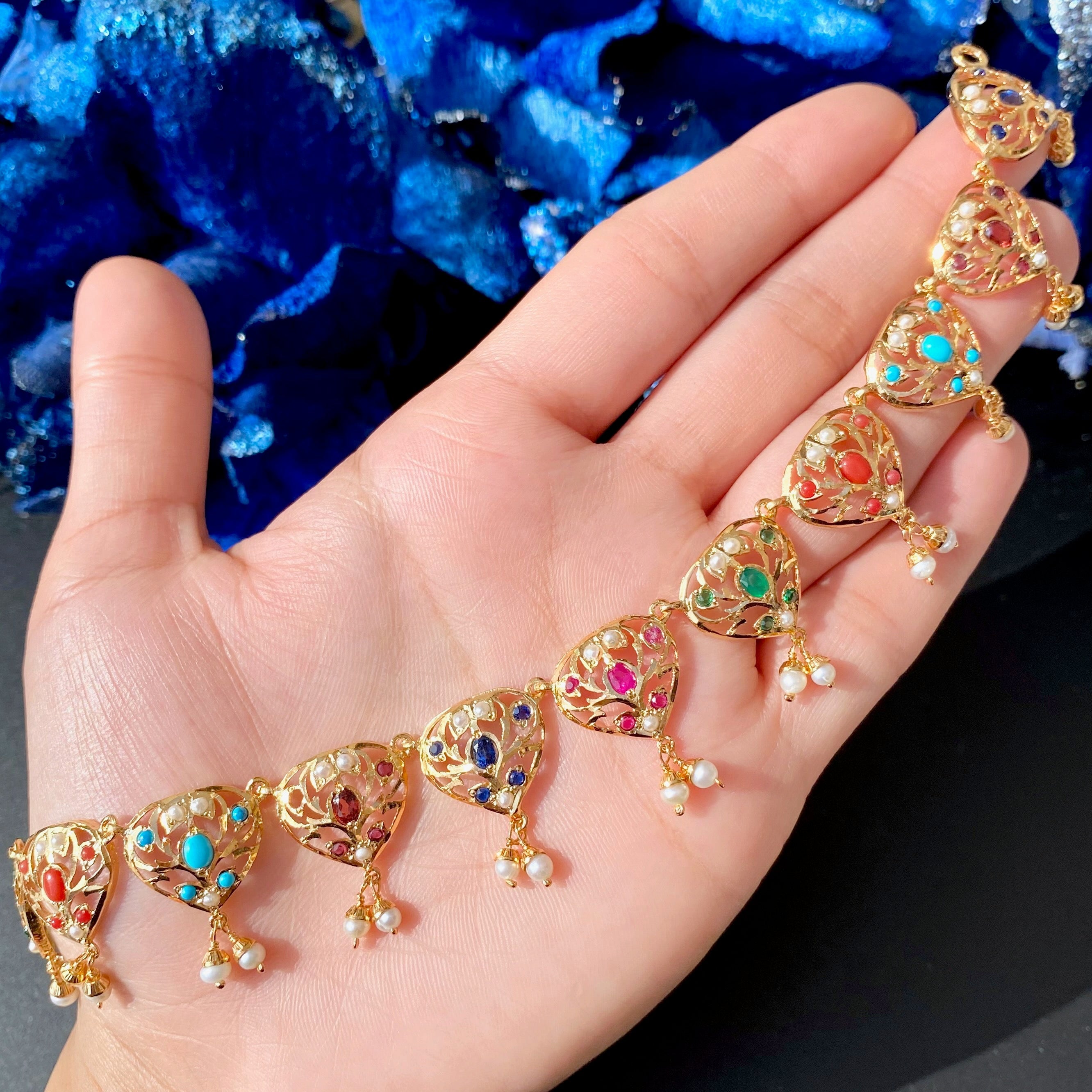 cute navaratna necklace set