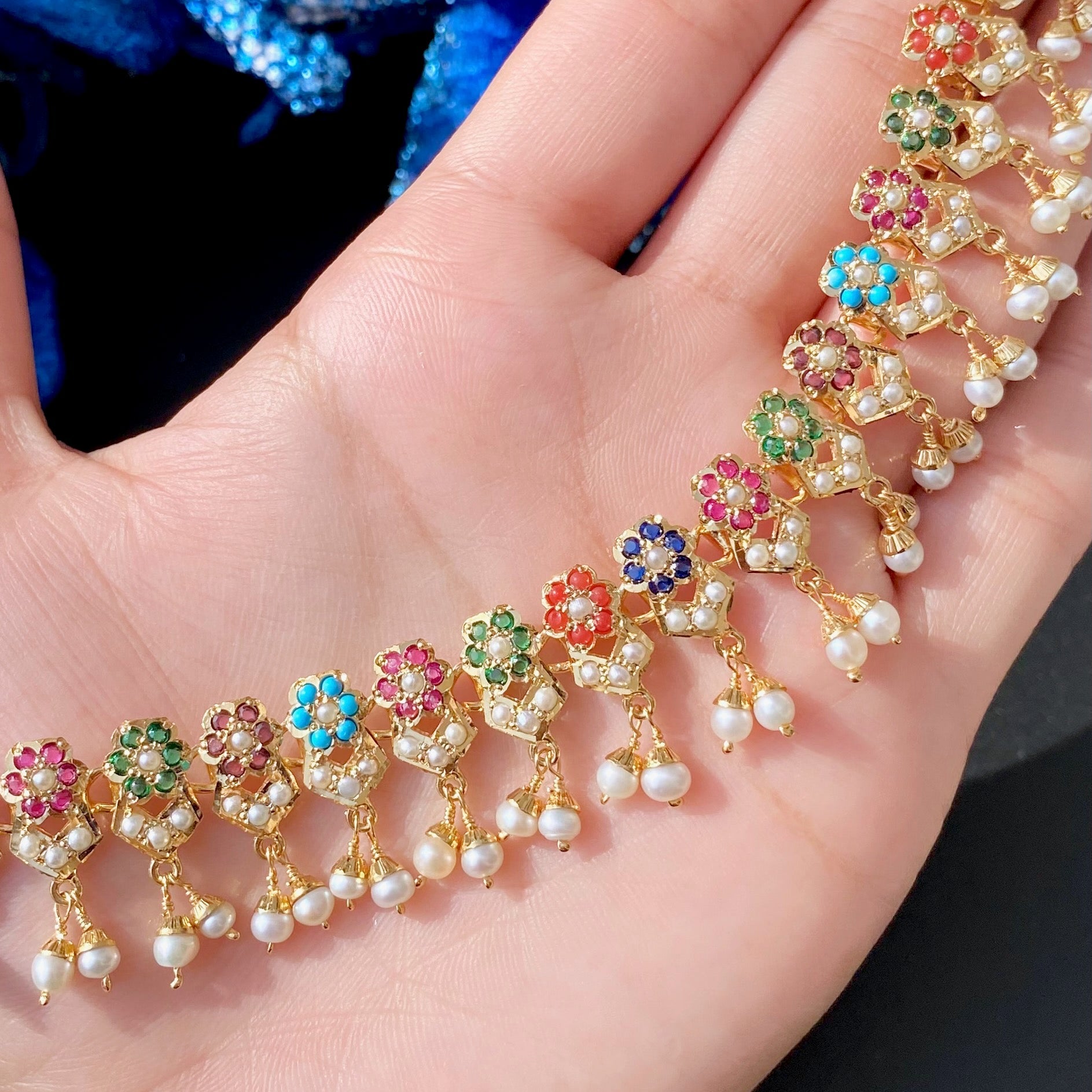 pakistani nauratan necklace set