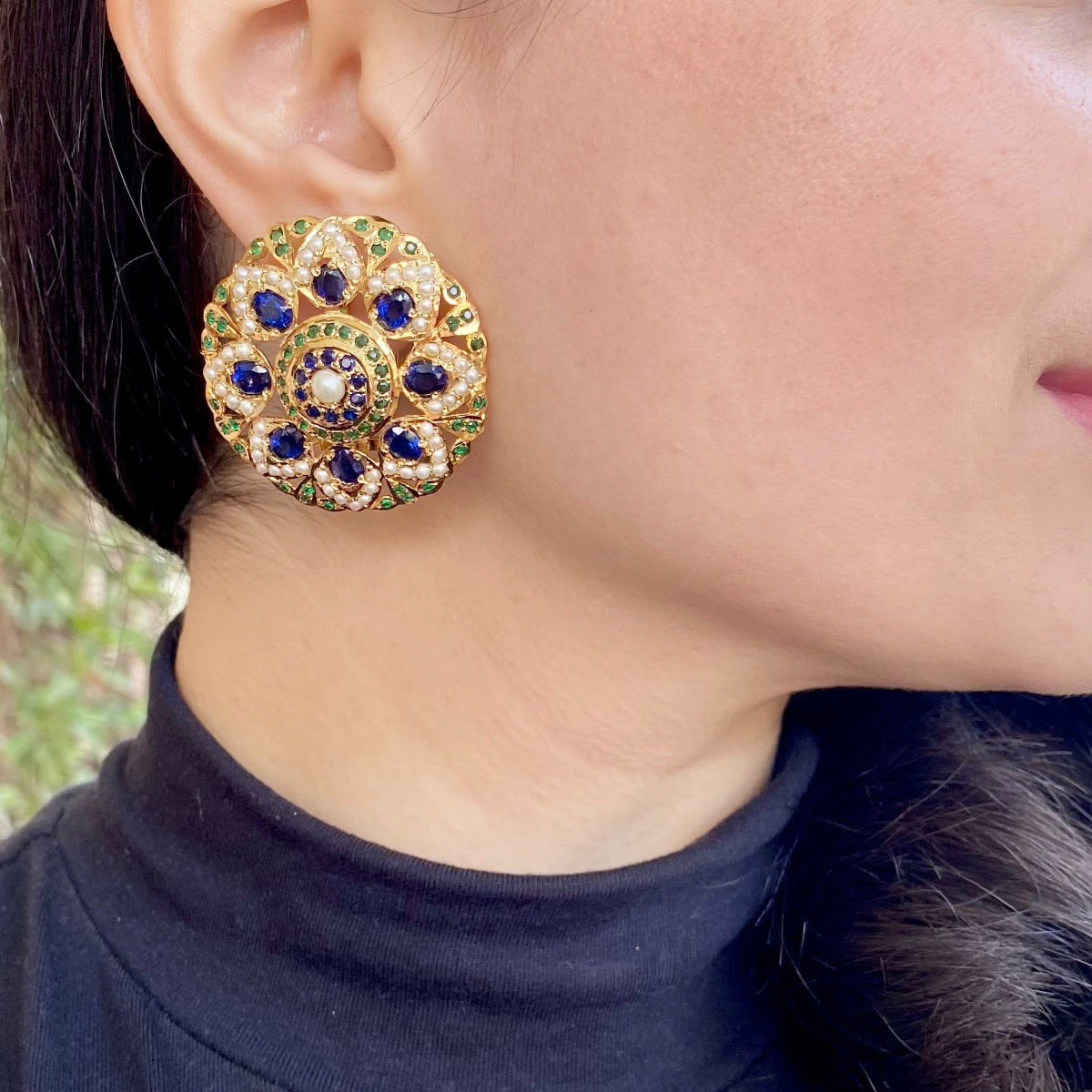 indian jadau tops gold plated