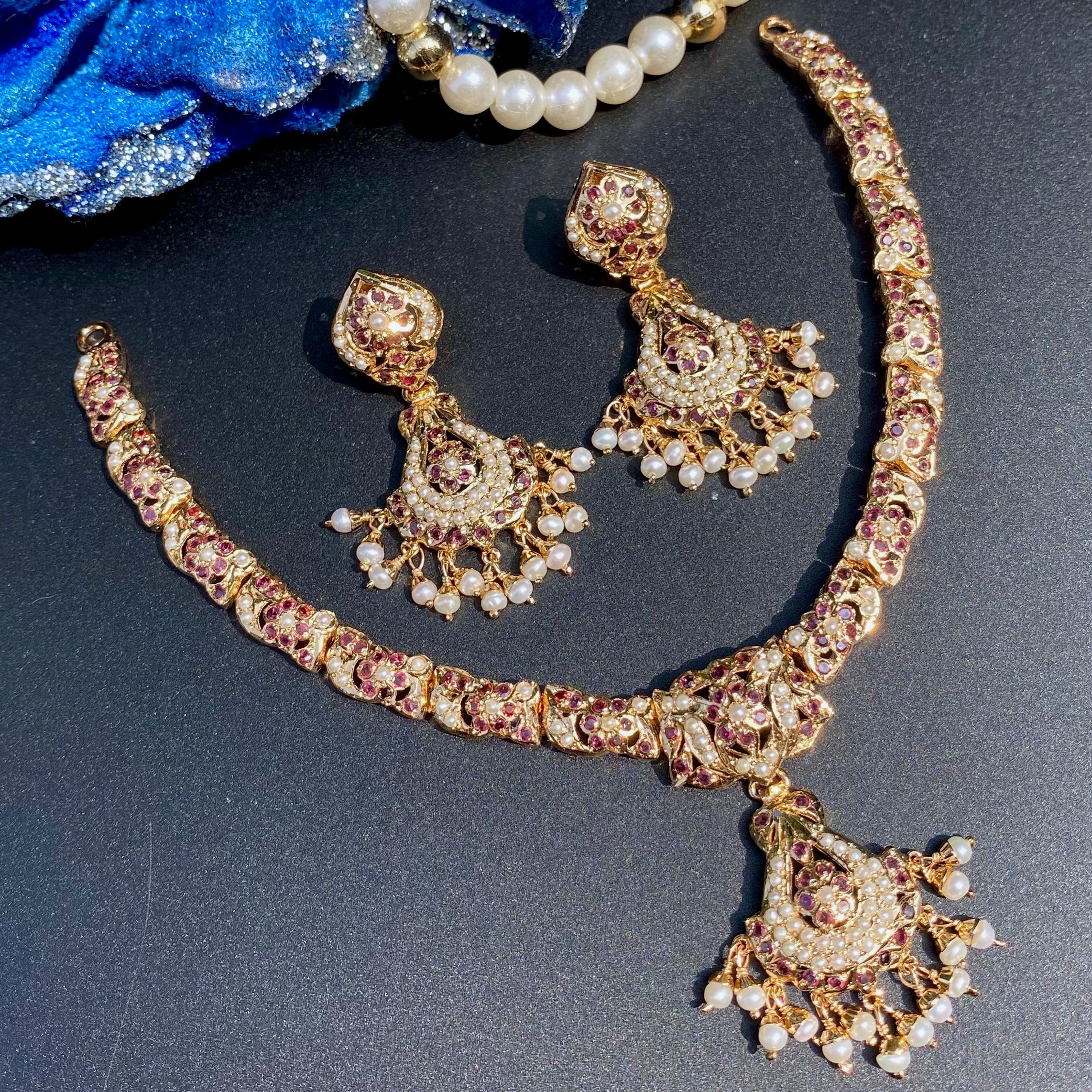 garnet necklace indian