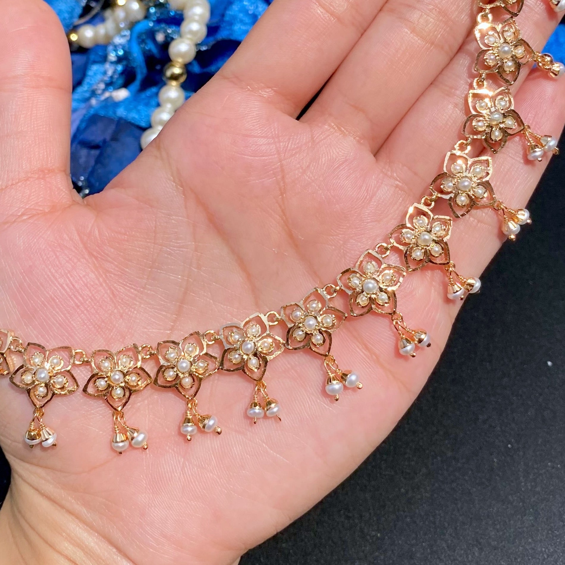 pearl necklace gold plated