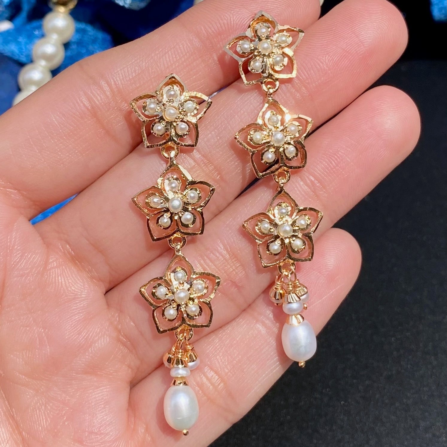pearl necklace gold plated