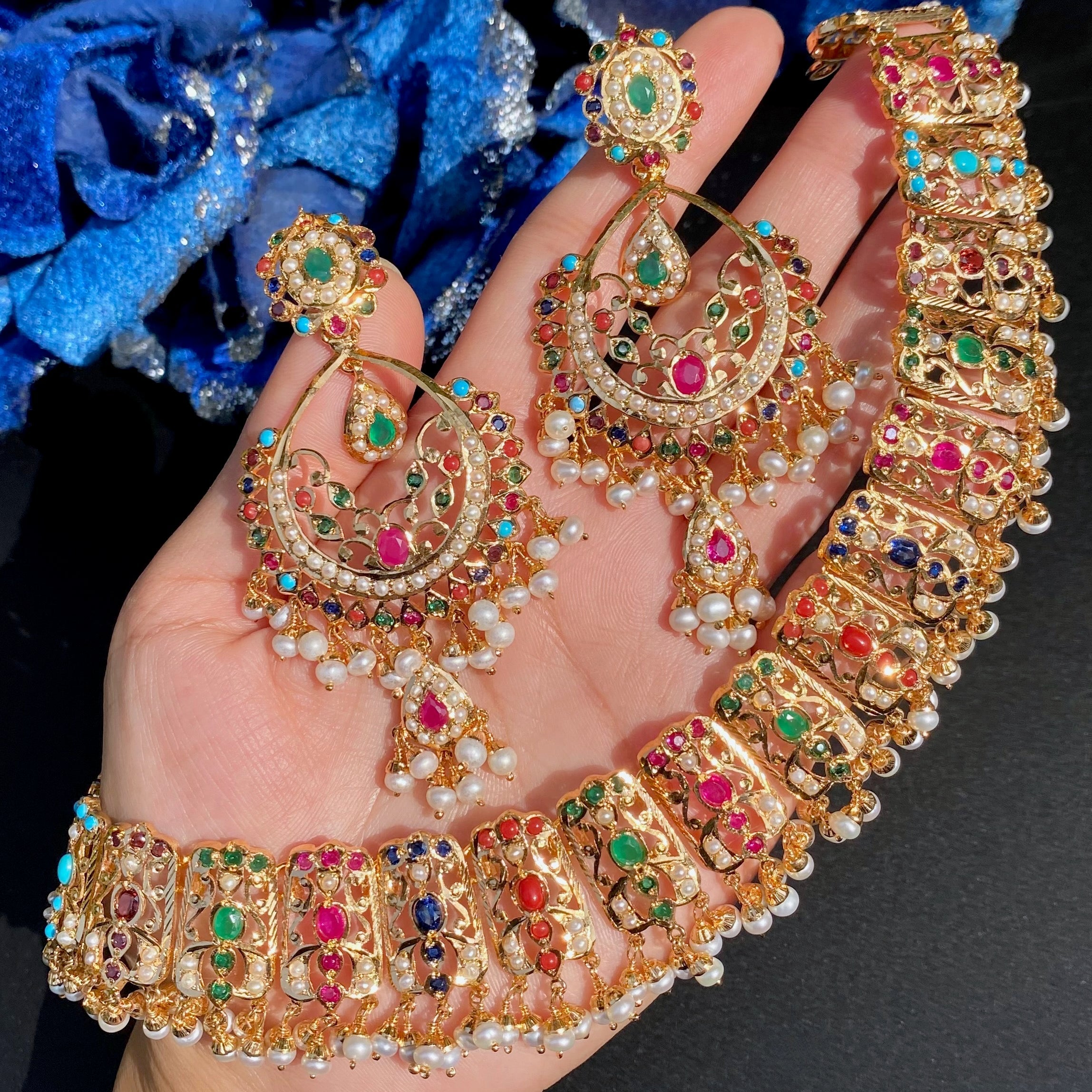 fashion jadau necklace set