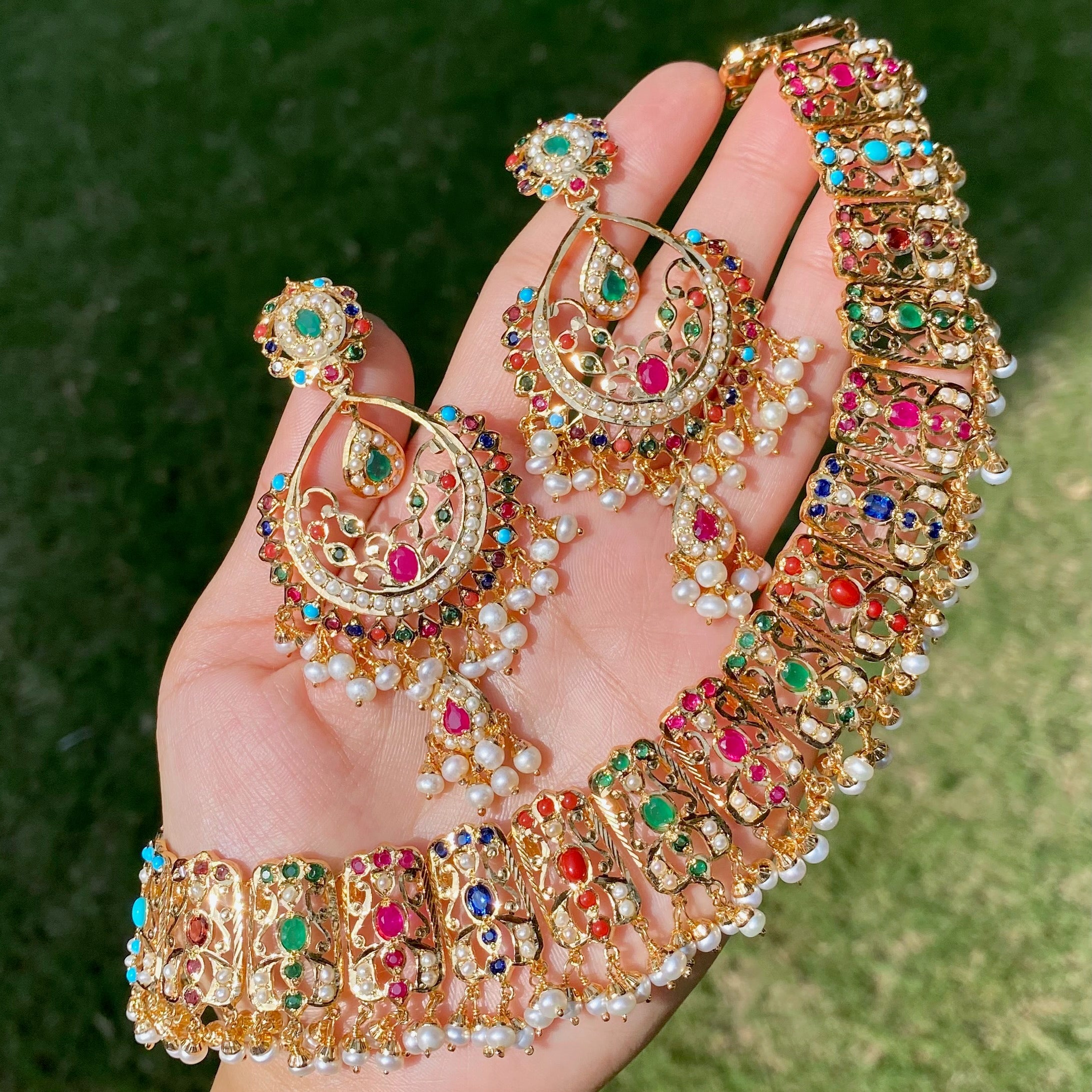 fashion jadau necklace set