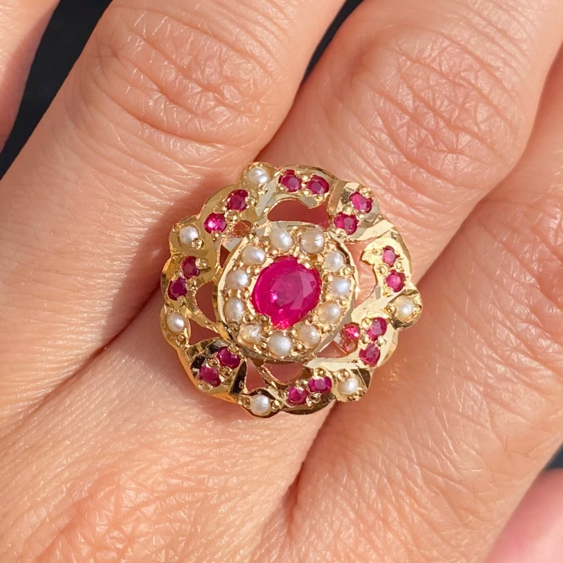 Oval Women's Ring on Silver Base | Jadau Jewelry Online LR 112