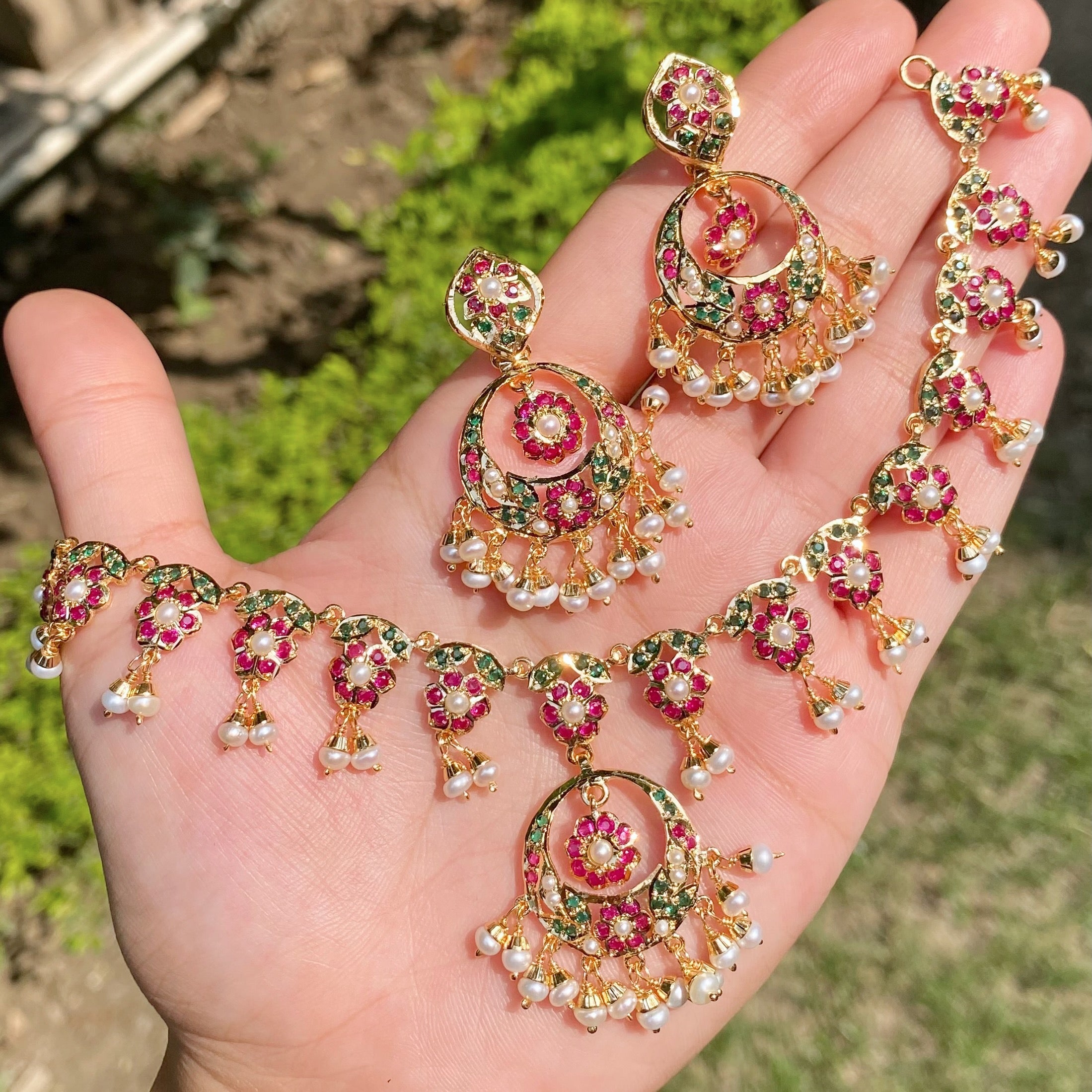 jadau set ruby emerald